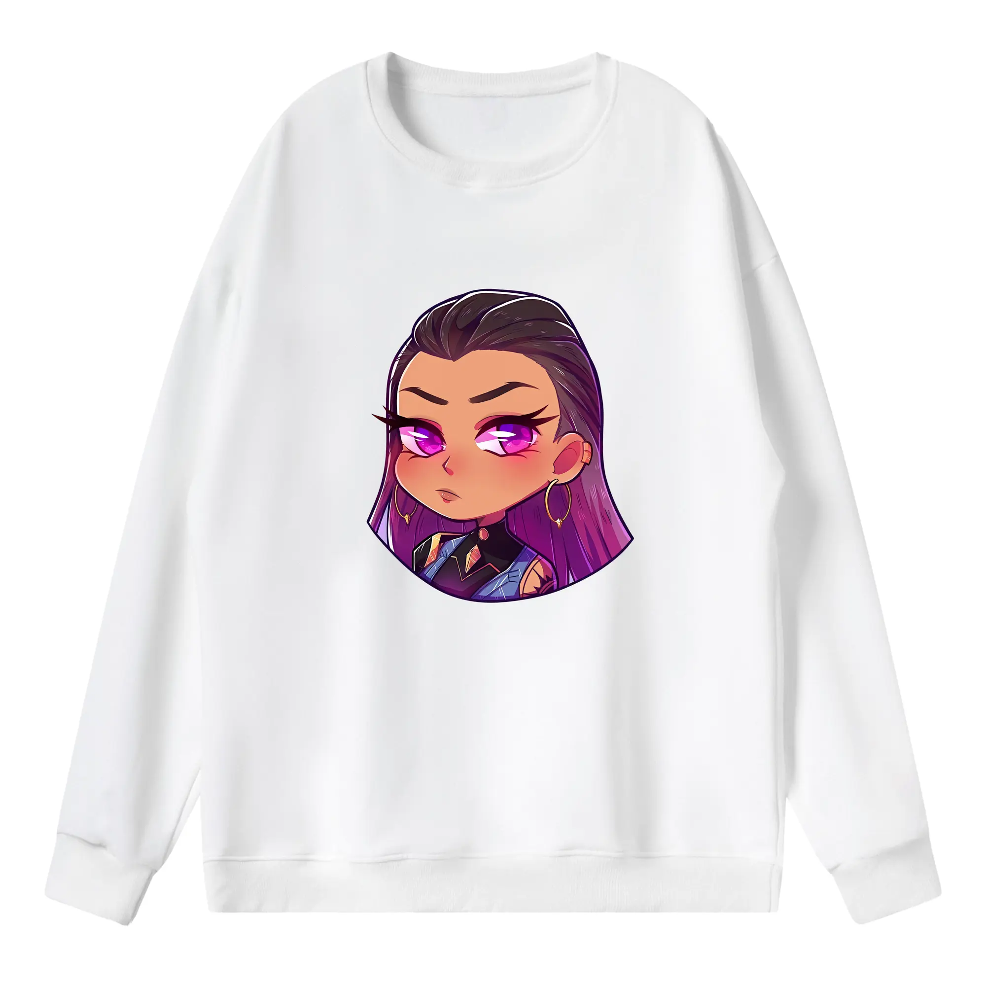 VALORANT グッズ,レイナ - 薄手 クルーネック スウェット 裏毛260g · ポリエステル 春秋向け カジュアル 男女兼用 · トレーナー デイリー スポーツ 散歩に最適