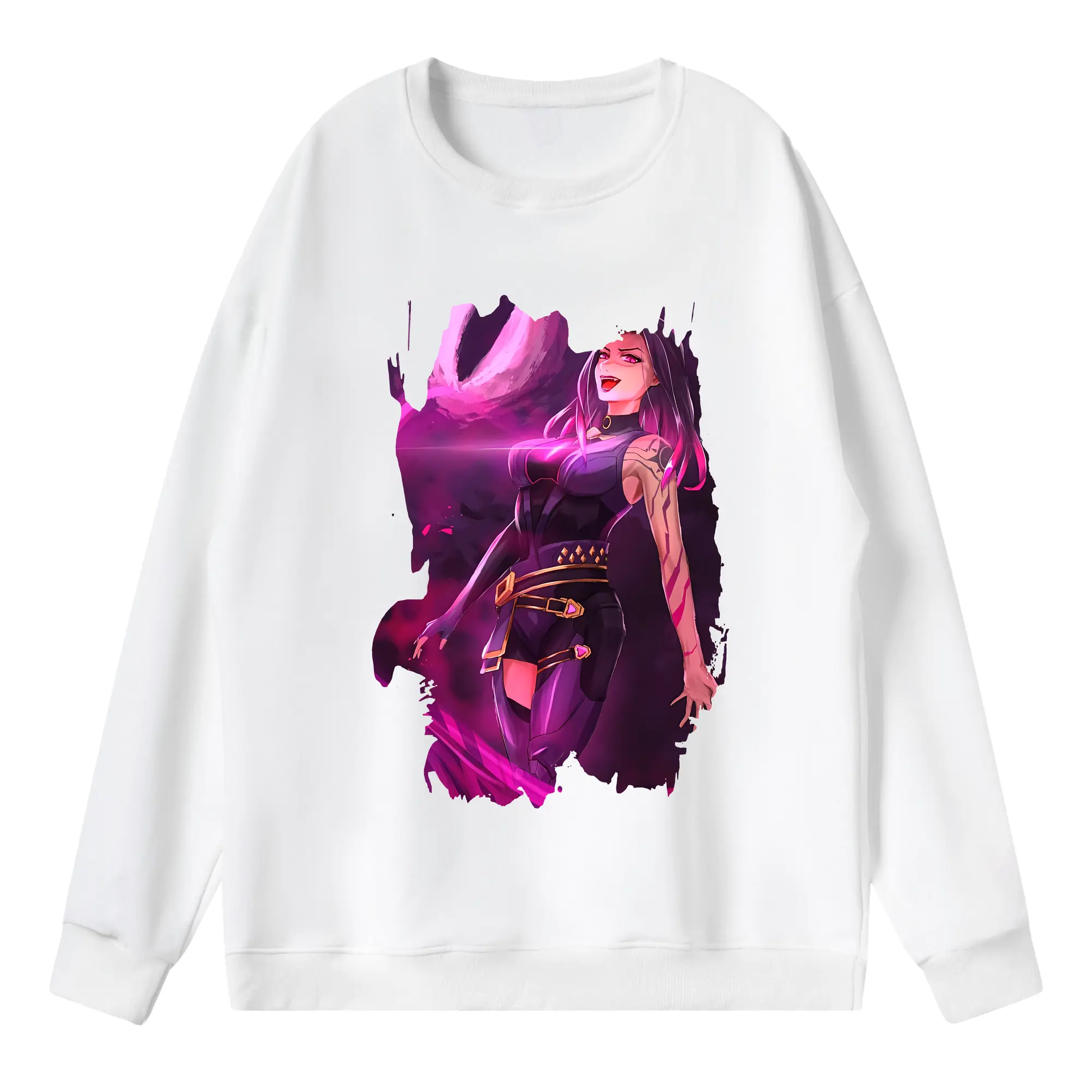 VALORANT グッズ,レイナ - 薄手 クルーネック スウェット 裏毛260g · ポリエステル 春秋向け カジュアル 男女兼用 · トレーナー デイリー スポーツ 散歩に最適