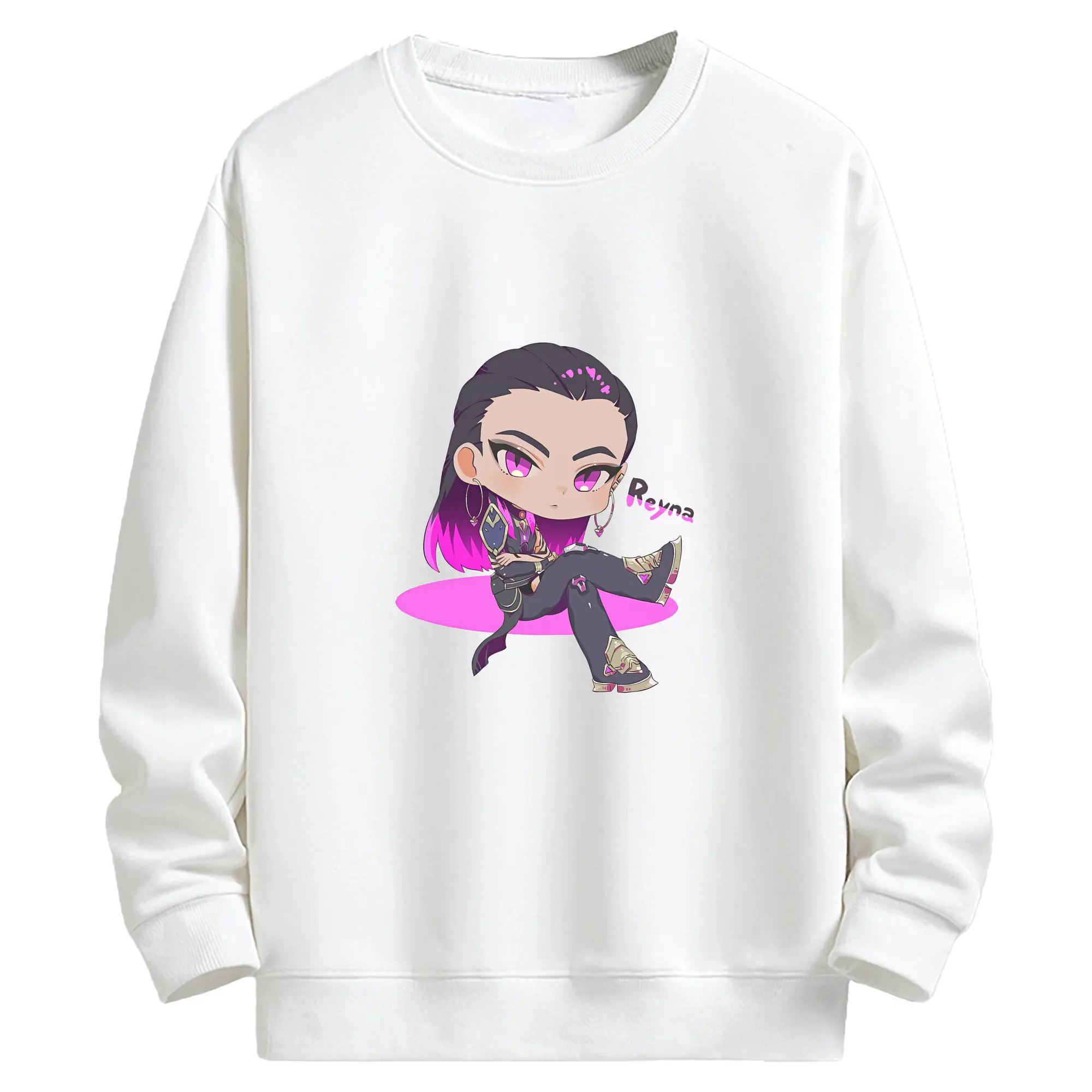 VALORANT グッズ,レイナ - キッズ クルーネックスウェットシャツ ・ フロントプリント ・ 綿80％ ポリエステル20％ ・ 快適 通学 スポーツ 日常使い お散歩用