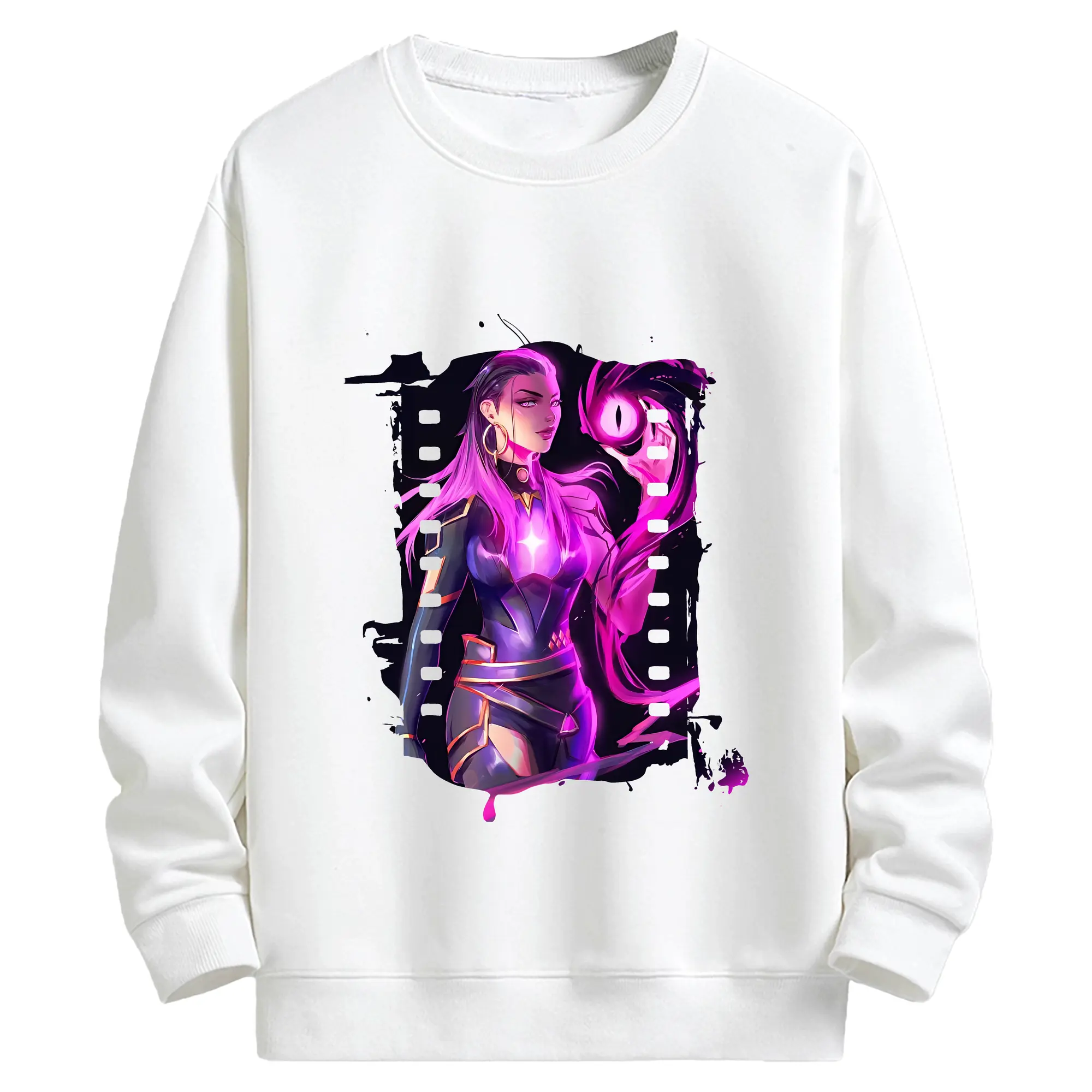 VALORANT グッズ,レイナ - キッズ クルーネックスウェットシャツ ・ フロントプリント ・ 綿80％ ポリエステル20％ ・ 快適 通学 スポーツ 日常使い お散歩用