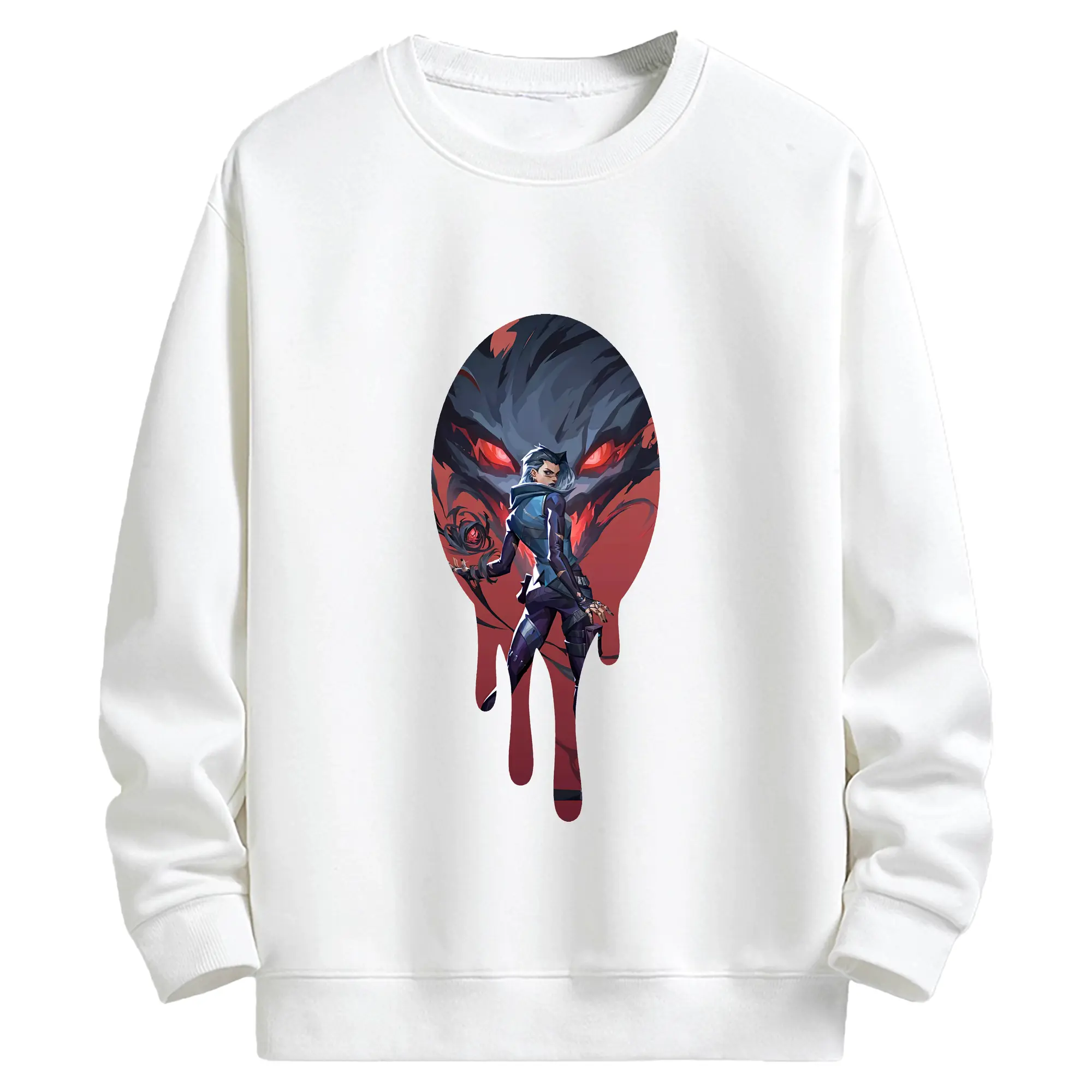 VALORANT グッズ,レイナ - キッズ クルーネックスウェットシャツ ・ フロントプリント ・ 綿80％ ポリエステル20％ ・ 快適 通学 スポーツ 日常使い お散歩用