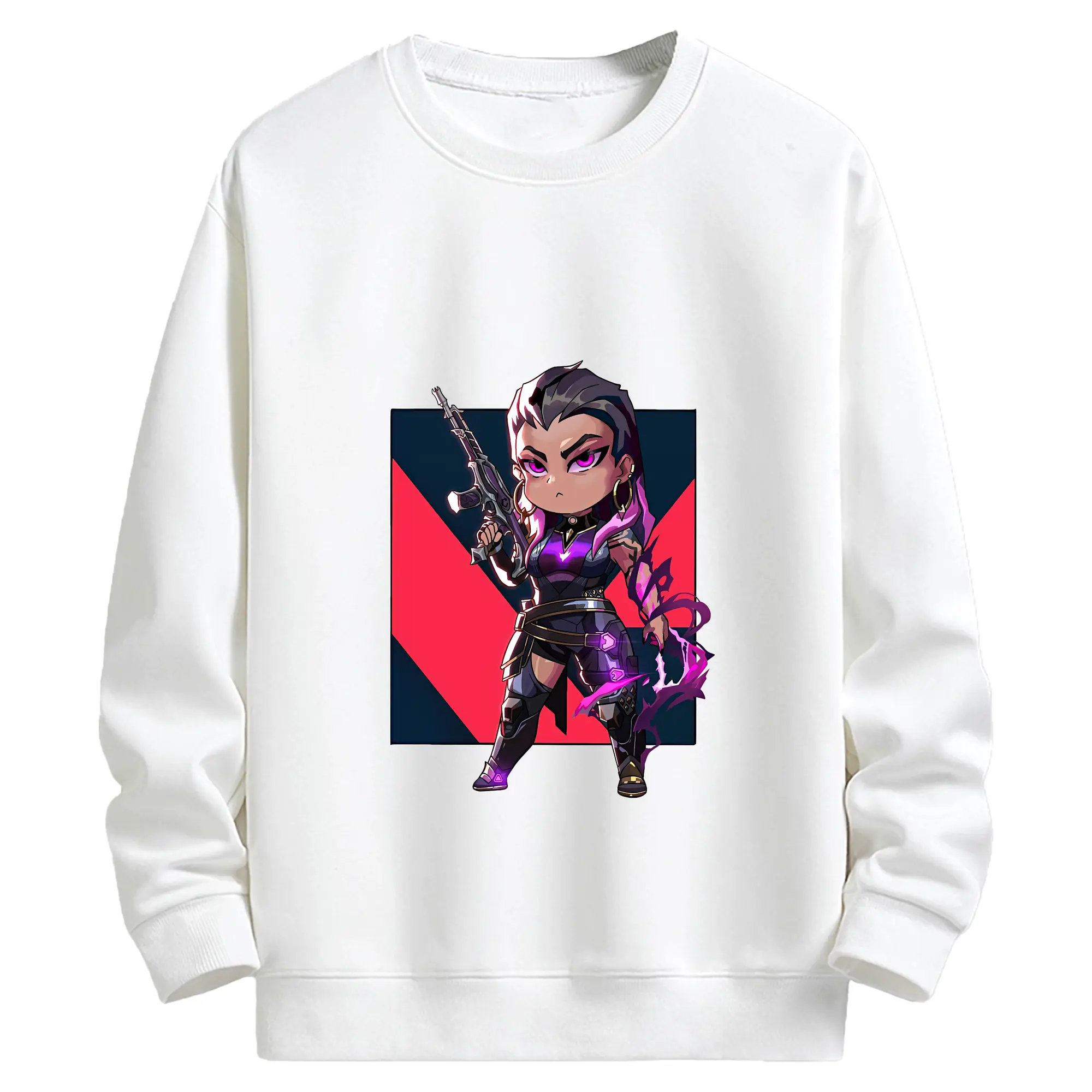 VALORANT グッズ,レイナ - キッズ クルーネックスウェットシャツ ・ フロントプリント ・ 綿80％ ポリエステル20％ ・ 快適 通学 スポーツ 日常使い お散歩用
