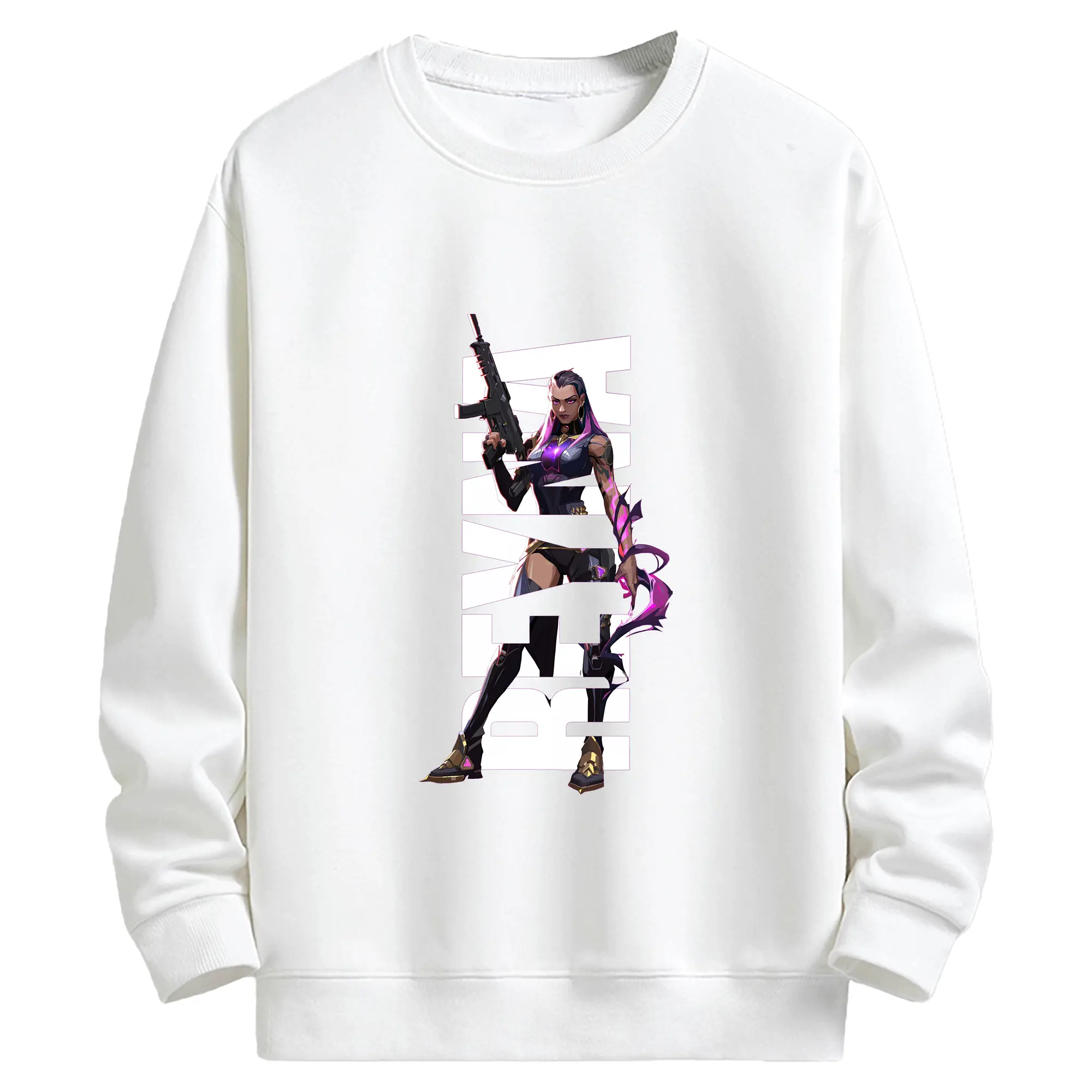 VALORANT グッズ,レイナ - キッズ クルーネックスウェットシャツ ・ フロントプリント ・ 綿80％ ポリエステル20％ ・ 快適 通学 スポーツ 日常使い お散歩用