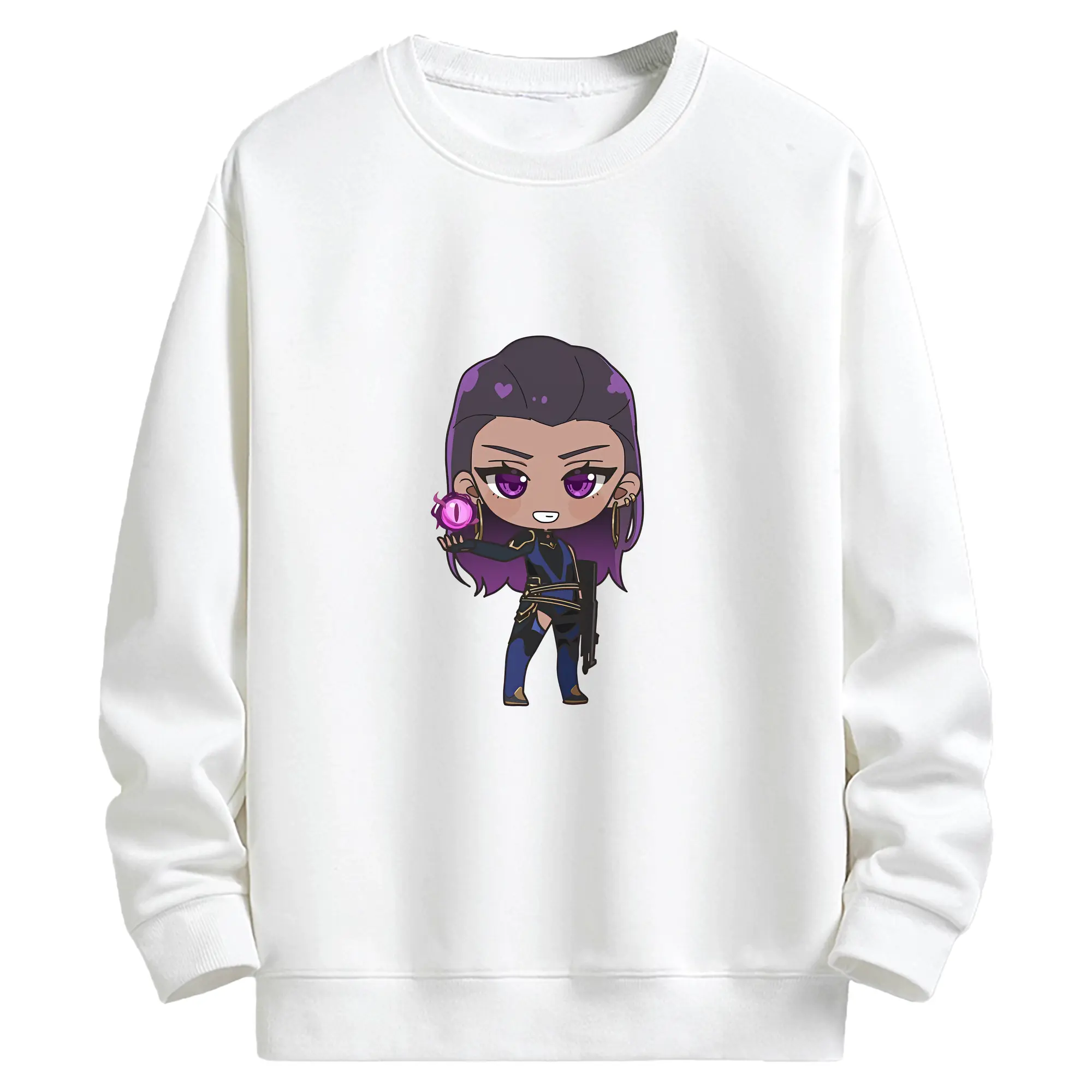 VALORANT グッズ,レイナ - キッズ クルーネックスウェットシャツ ・ フロントプリント ・ 綿80％ ポリエステル20％ ・ 快適 通学 スポーツ 日常使い お散歩用