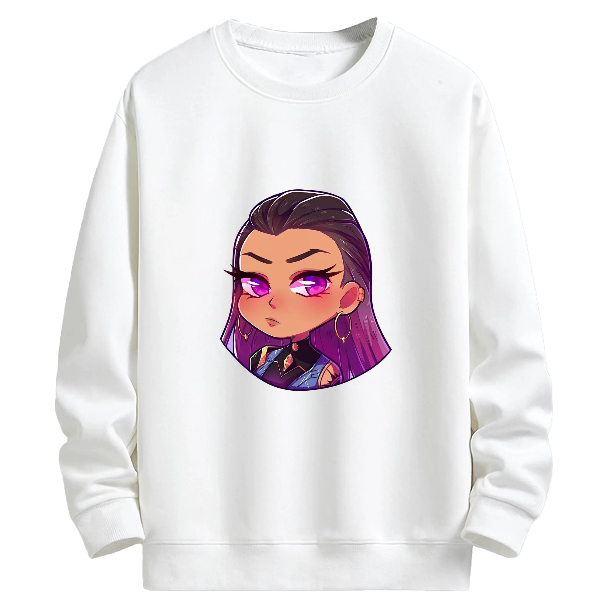 VALORANT グッズ,レイナ - キッズ クルーネックスウェットシャツ ・ フロントプリント ・ 綿80％ ポリエステル20％ ・ 快適 通学 スポーツ 日常使い お散歩用