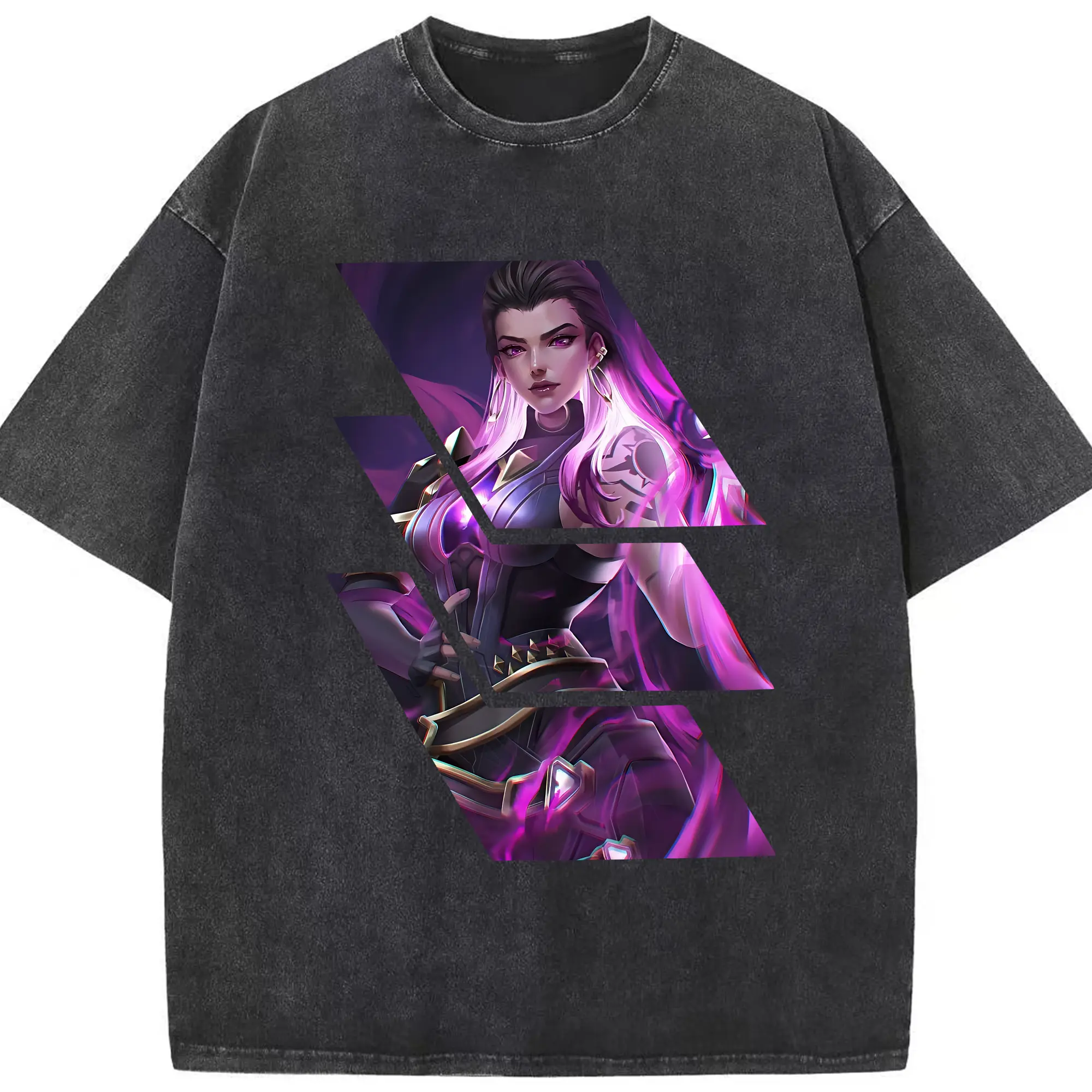 VALORANT グッズ,レイナ - 綿100％ ヴィンテージ風 半袖Tシャツ ・ フロントプリント ・ 柔らか肌触り ・ 通気性 快適 ・ スポーツ カジュアル 外出用