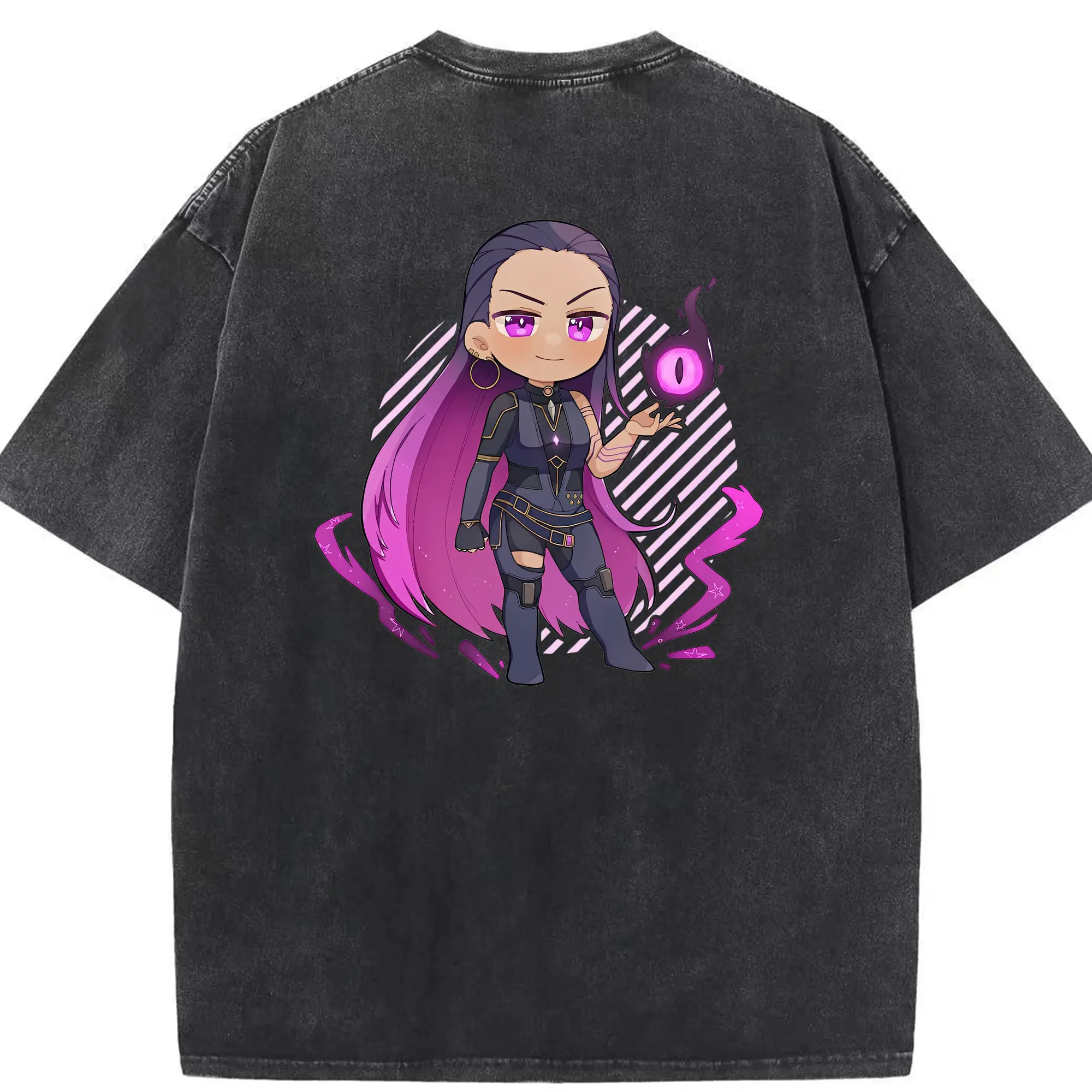 VALORANT グッズ,レイナ - 綿100％ ヴィンテージ風 半袖Tシャツ ・ 背面プリント ・ 柔らか肌触り ・ 通気性 快適 ・ スポーツ カジュアル 外出用