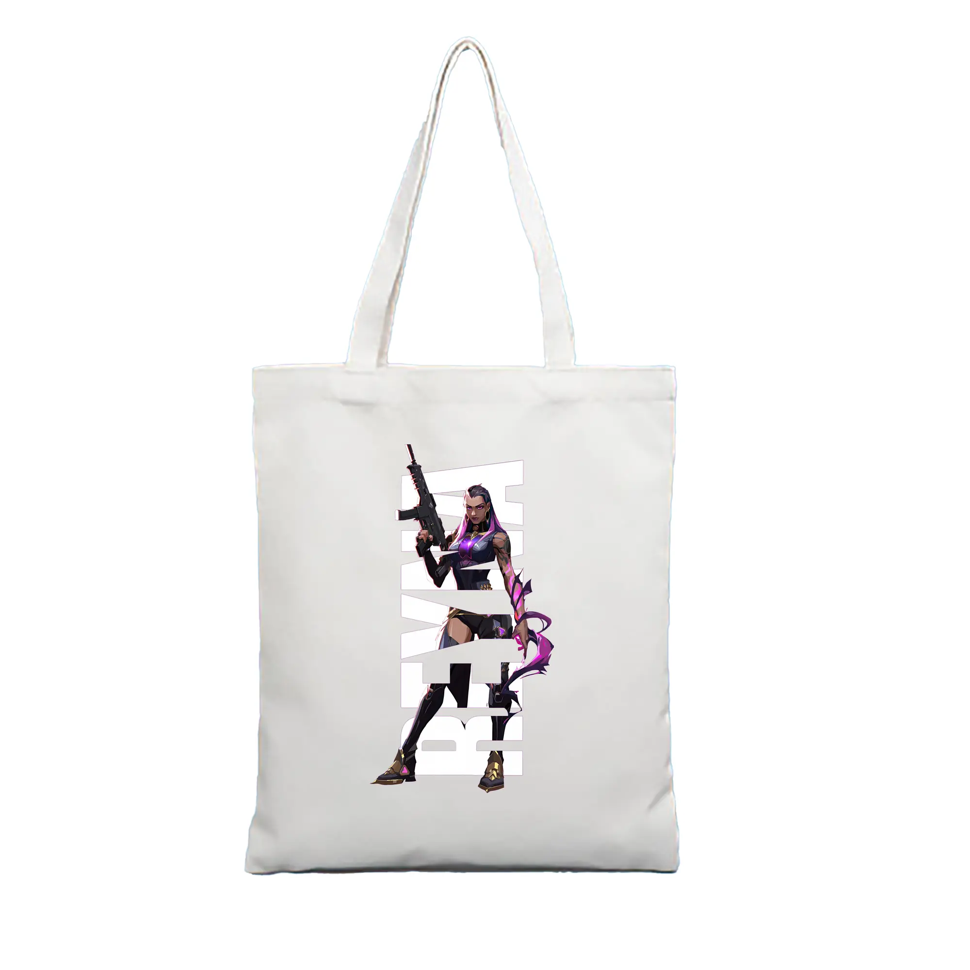 VALORANT グッズ,レイナ - 縦型キャンバス手提げバッグ（トートバッグ） ・ キャンバス素材 ・ ショッピング用 ・ 軽量 丈夫 お手入れ簡単