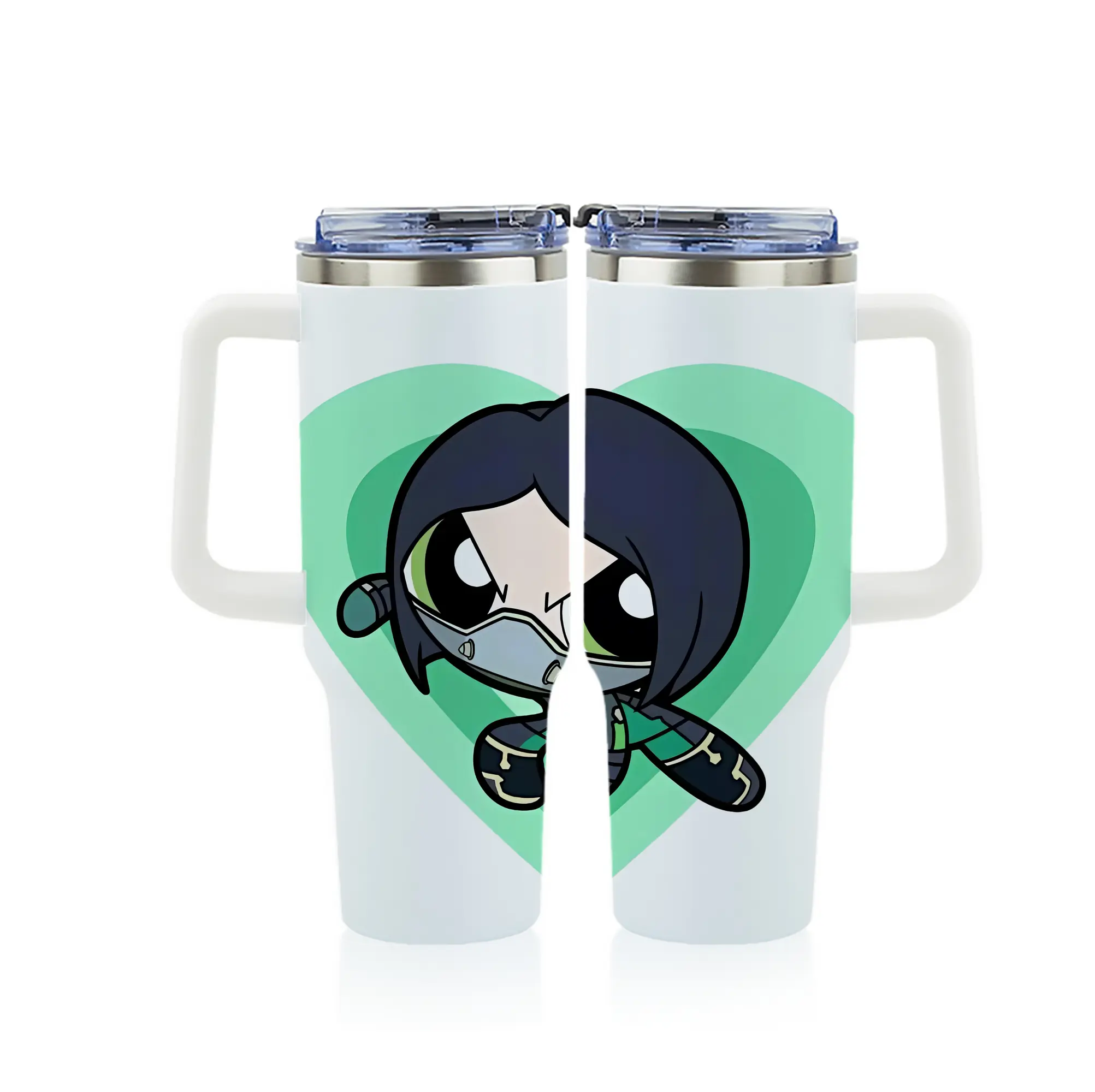 VALORANT グッズ,ヴァイパー - 1200mL フルプリント車用タンブラー ・ 304ステンレス 内側 ・ 201ステンレス 外側 ・ 保温 保冷 ・ 通勤 ドライブ アウトドア用