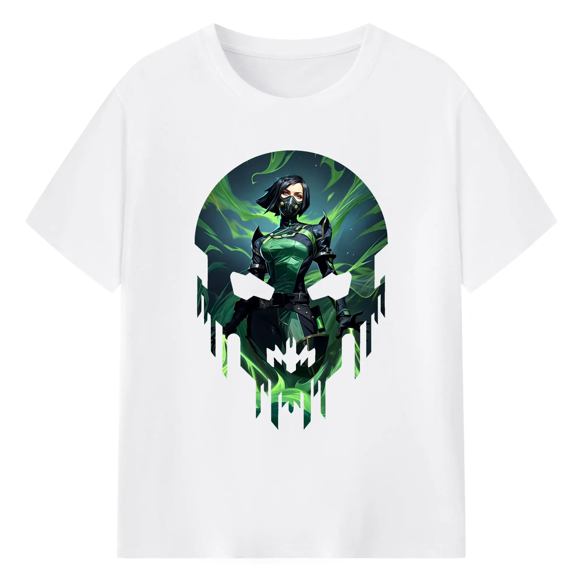 VALORANT グッズ,ヴァイパー - 綿100％ 半袖Tシャツ ・ フロントプリント ・ 快適 通気性 ・ 日常使い 散歩 スポーツ用