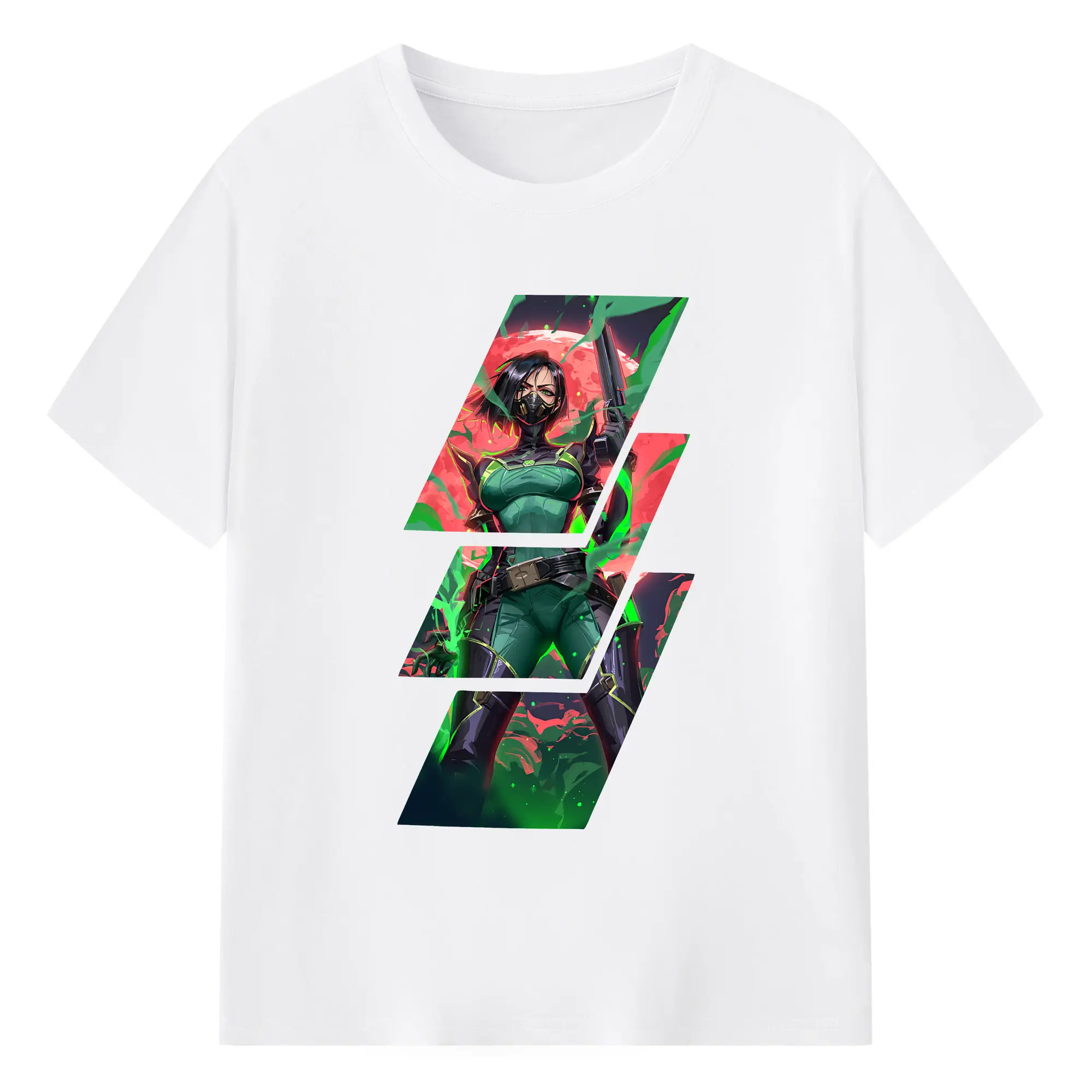 VALORANT グッズ,ヴァイパー - 綿100％ 半袖Tシャツ ・ フロントプリント ・ 快適 通気性 ・ 日常使い 散歩 スポーツ用