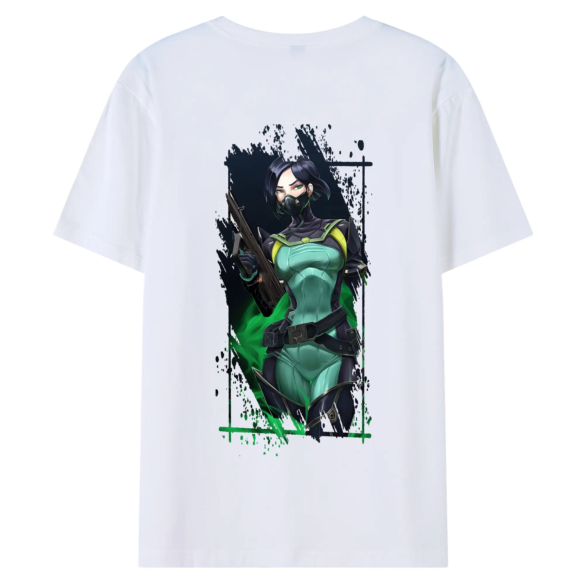 VALORANT グッズ,ヴァイパー - 綿100％ 半袖Tシャツ ・ バックプリント ・ 快適 通気性 ・ 日常使い 散歩 スポーツ用