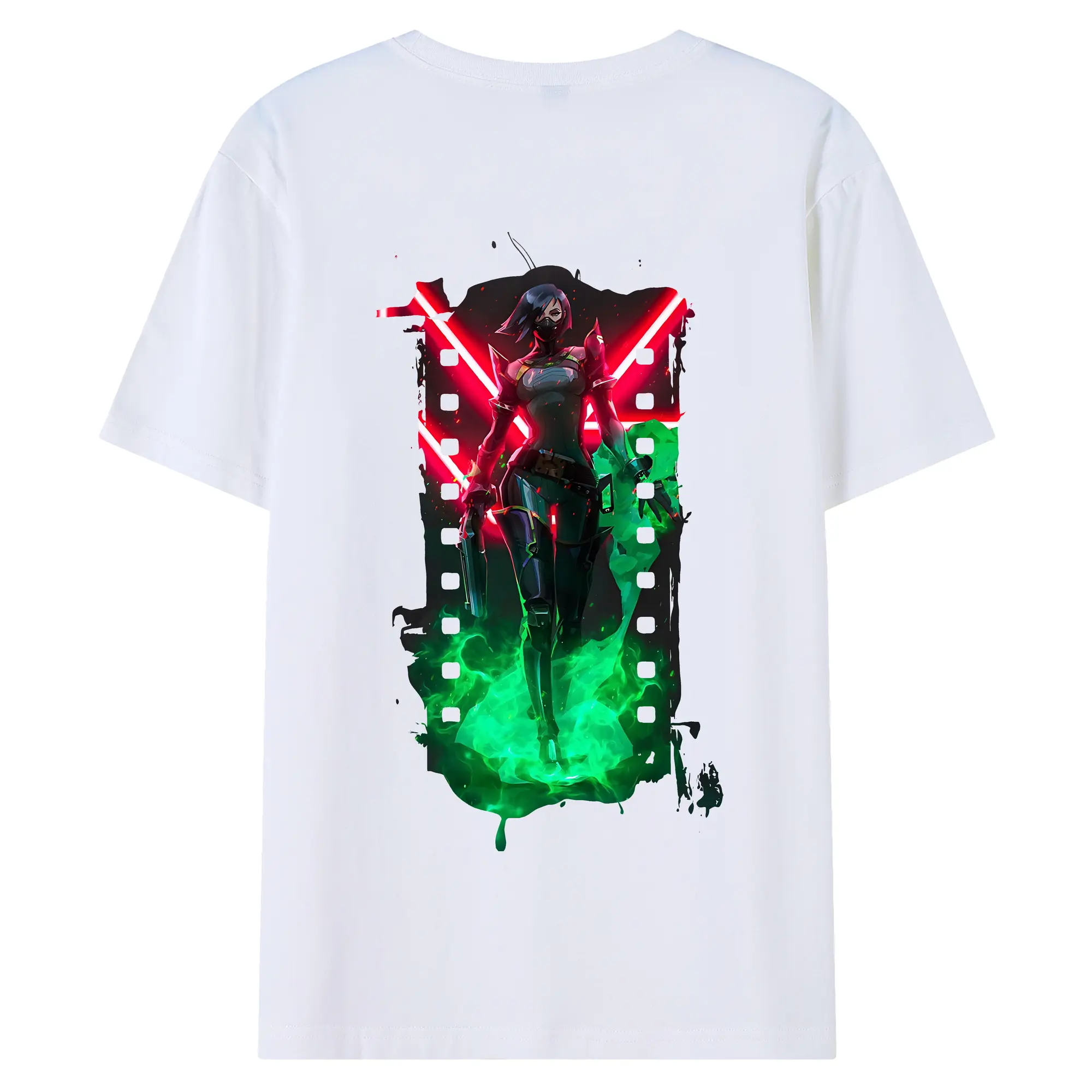 VALORANT グッズ,ヴァイパー - 綿100％ 半袖Tシャツ ・ バックプリント ・ 快適 通気性 ・ 日常使い 散歩 スポーツ用