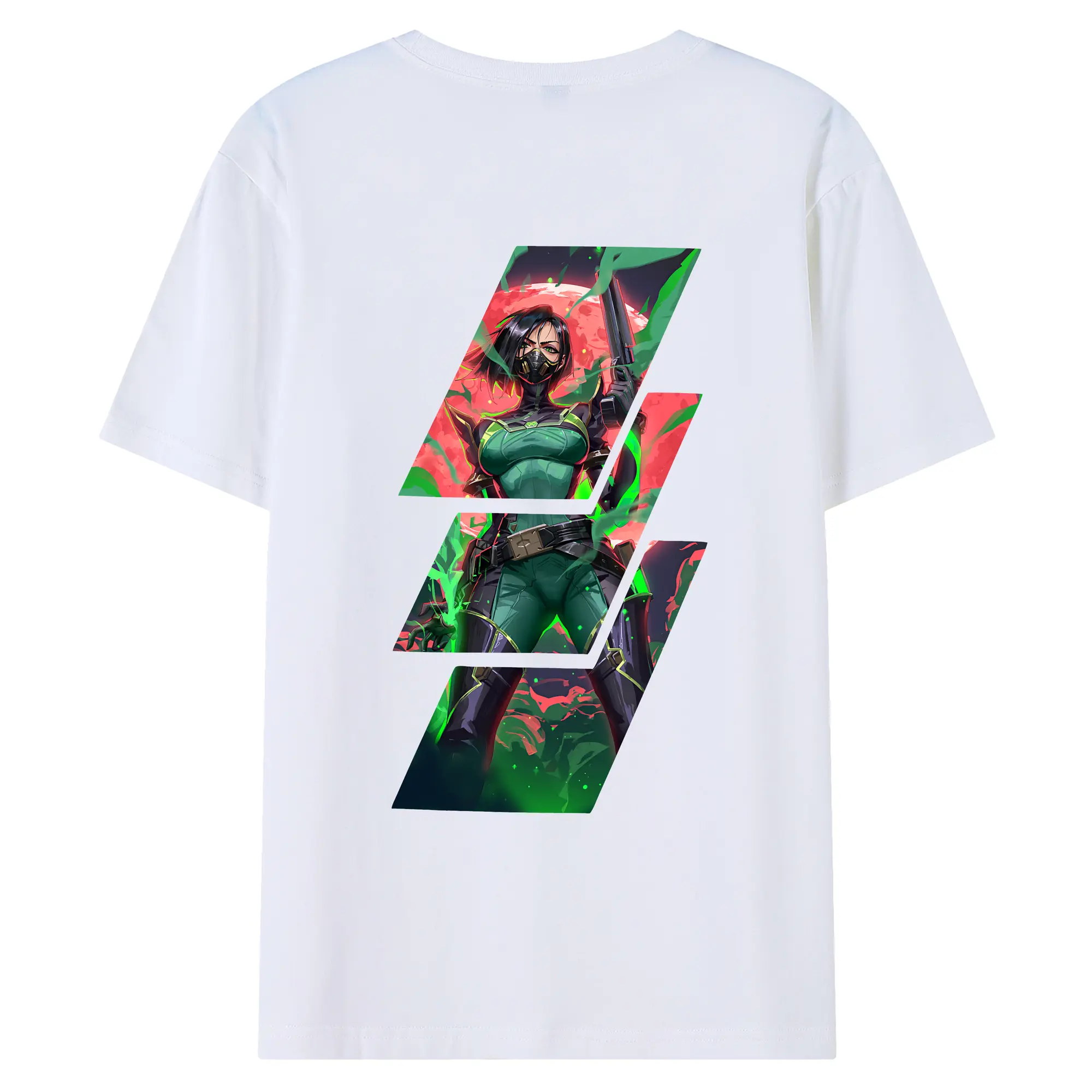 VALORANT グッズ,ヴァイパー - 綿100％ 半袖Tシャツ ・ バックプリント ・ 快適 通気性 ・ 日常使い 散歩 スポーツ用