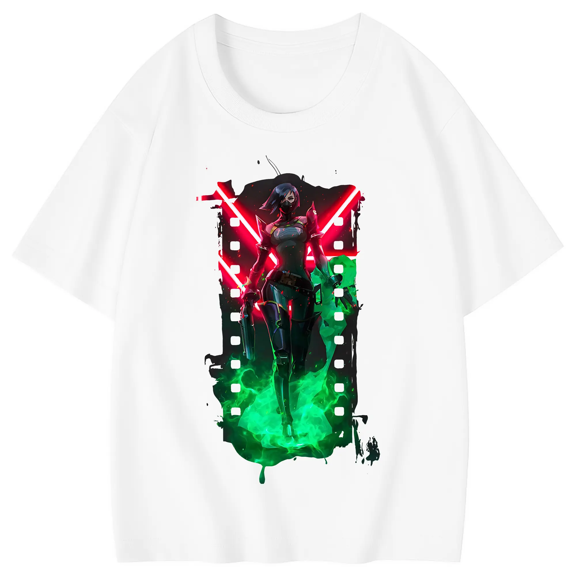 VALORANT グッズ,ヴァイパー - 綿100％ キッズTシャツ ・ フロントプリント ・ 快適 通気性 ・ スポーツ カジュアル 散歩用