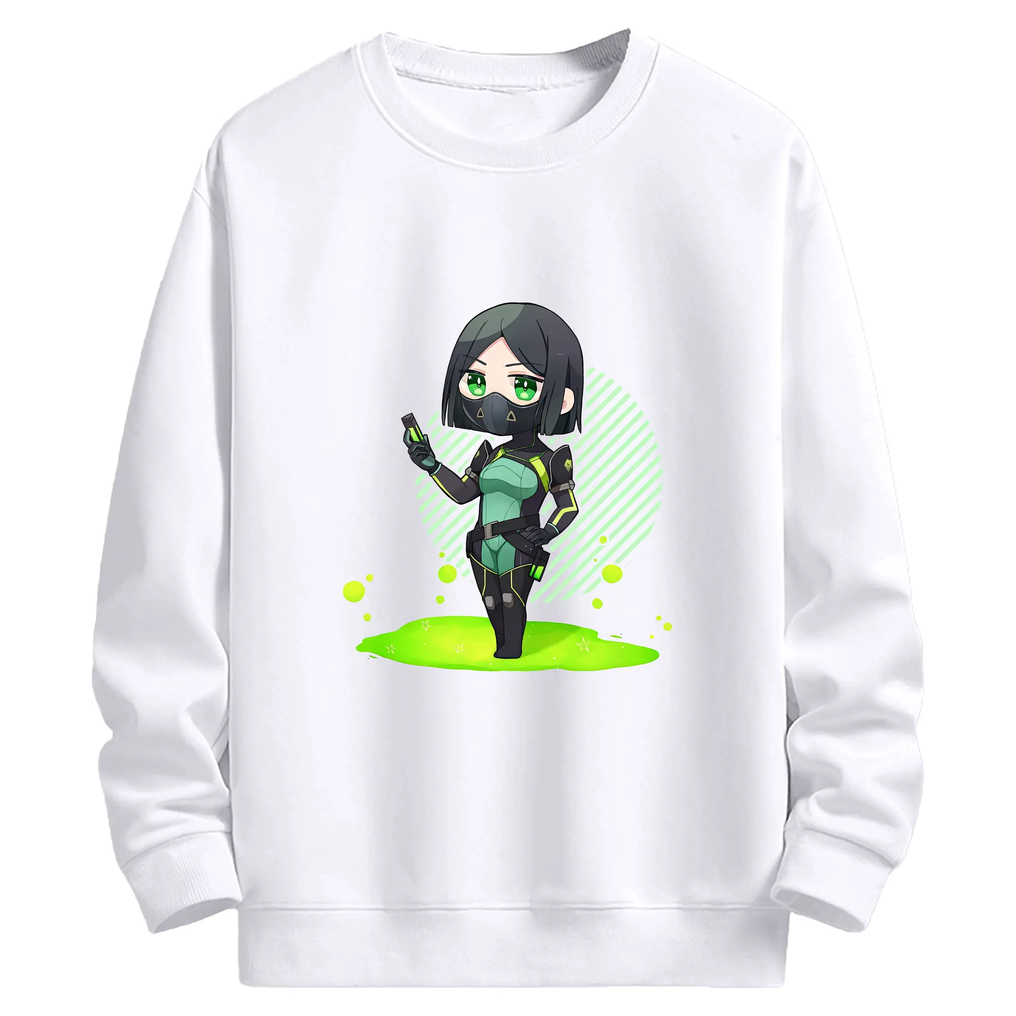 VALORANT グッズ,ヴァイパー - 高品質 クルーネック スウェット ・ コットン59％ ポリエステル41％ ・ ユニセックス 長袖 トレーナー ・ カジュアル デイリー スポーツ 散歩用