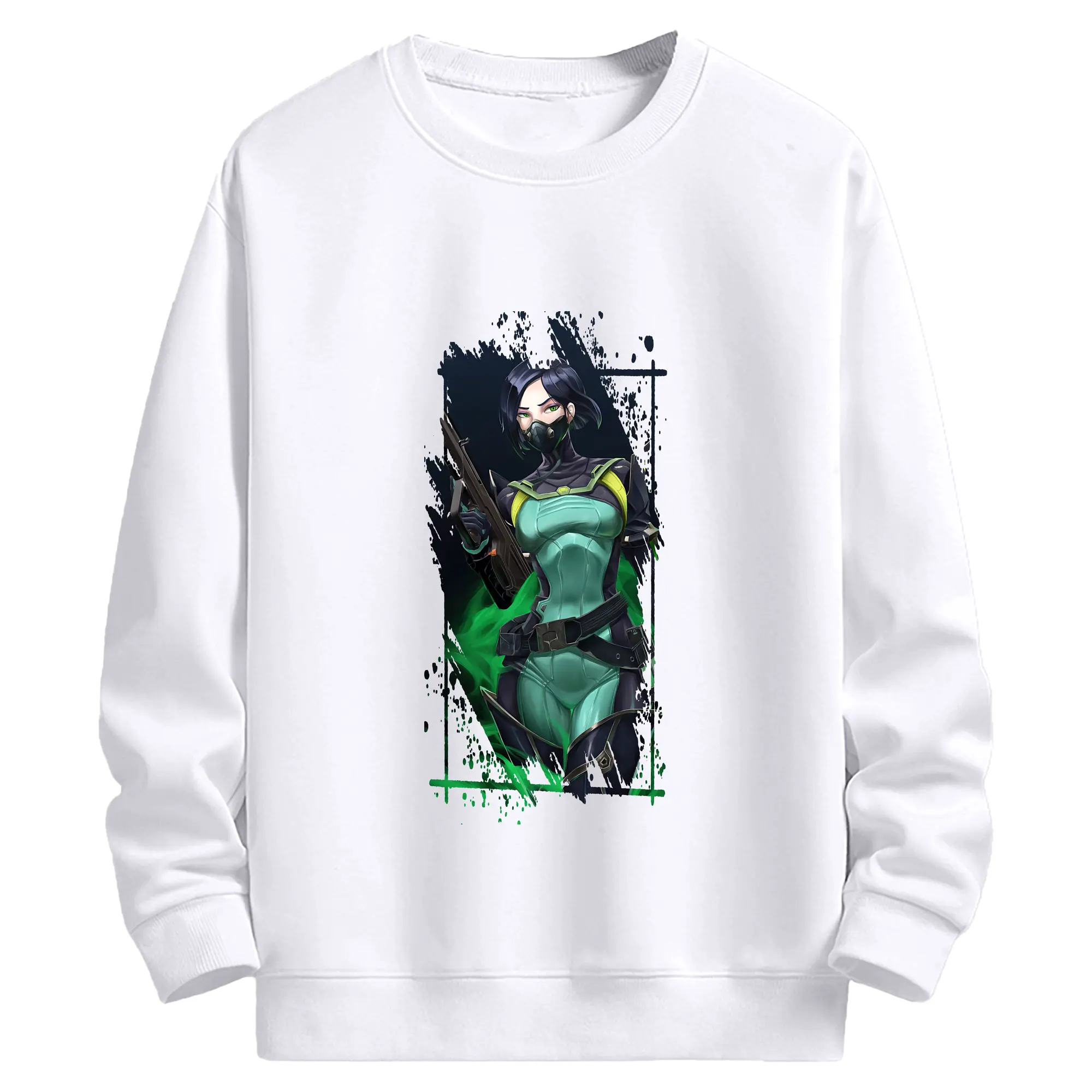 VALORANT グッズ,ヴァイパー - 高品質 クルーネック スウェット ・ コットン59％ ポリエステル41％ ・ ユニセックス 長袖 トレーナー ・ カジュアル デイリー スポーツ 散歩用