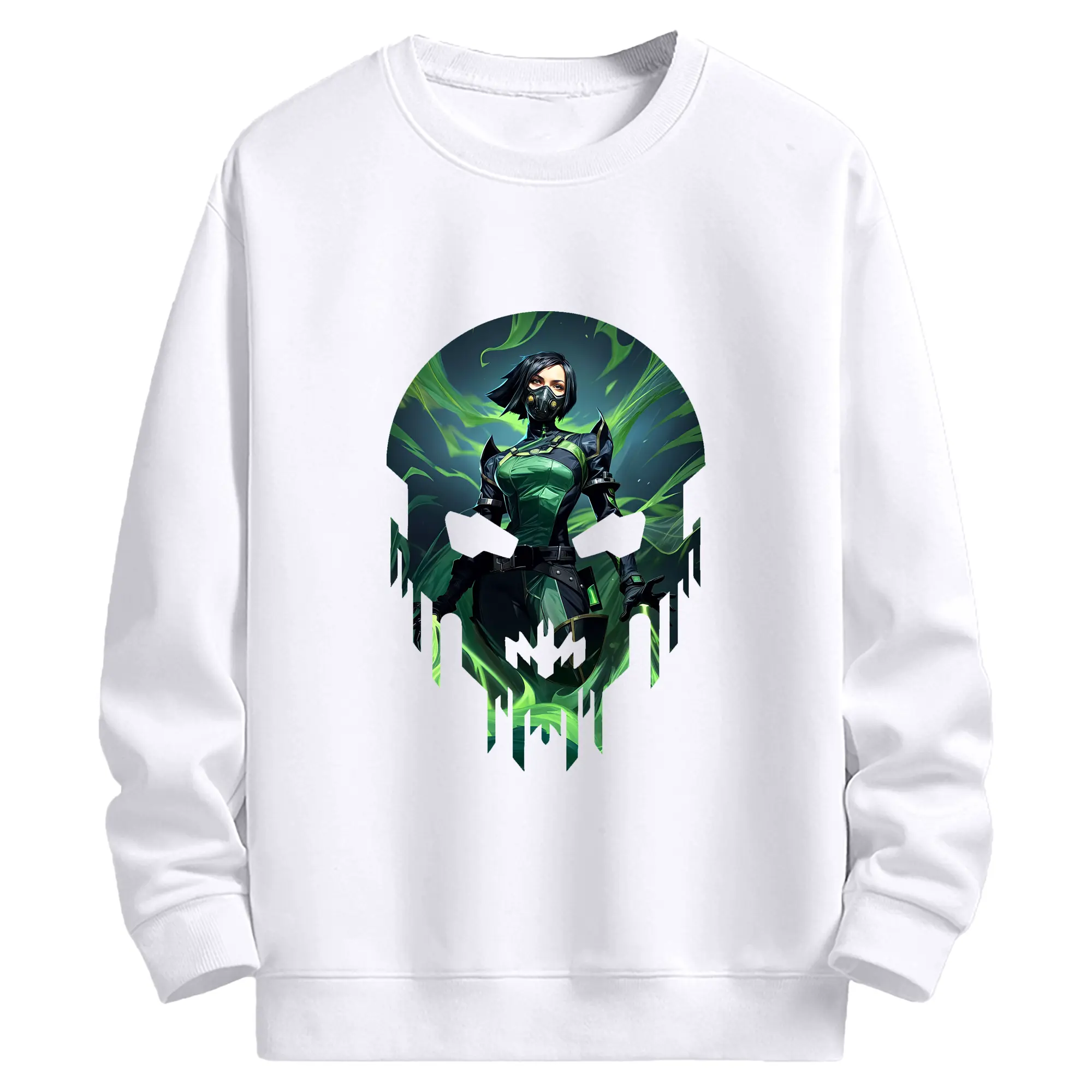 VALORANT グッズ,ヴァイパー - 高品質 クルーネック スウェット ・ コットン59％ ポリエステル41％ ・ ユニセックス 長袖 トレーナー ・ カジュアル デイリー スポーツ 散歩用