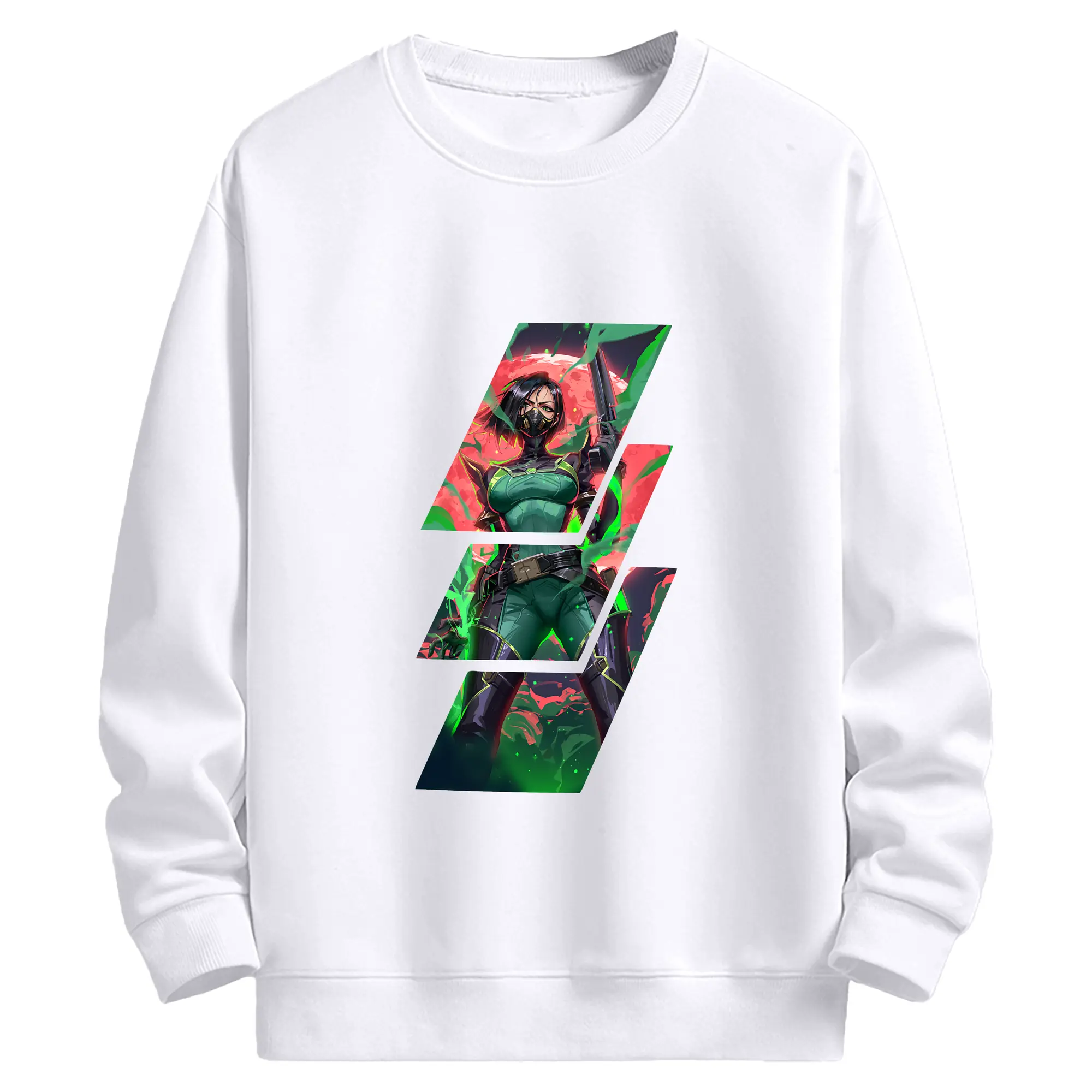 VALORANT グッズ,ヴァイパー - 高品質 クルーネック スウェット ・ コットン59％ ポリエステル41％ ・ ユニセックス 長袖 トレーナー ・ カジュアル デイリー スポーツ 散歩用