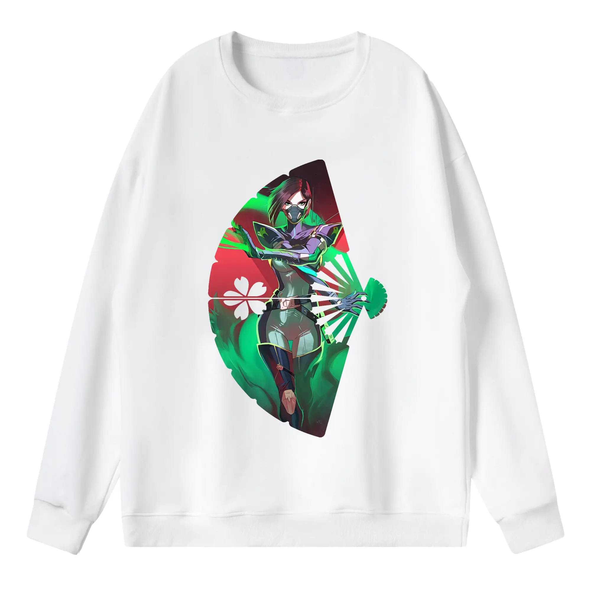 VALORANT グッズ,ヴァイパー - 薄手 クルーネック スウェット 裏毛260g · ポリエステル 春秋向け カジュアル 男女兼用 · トレーナー デイリー スポーツ 散歩に最適