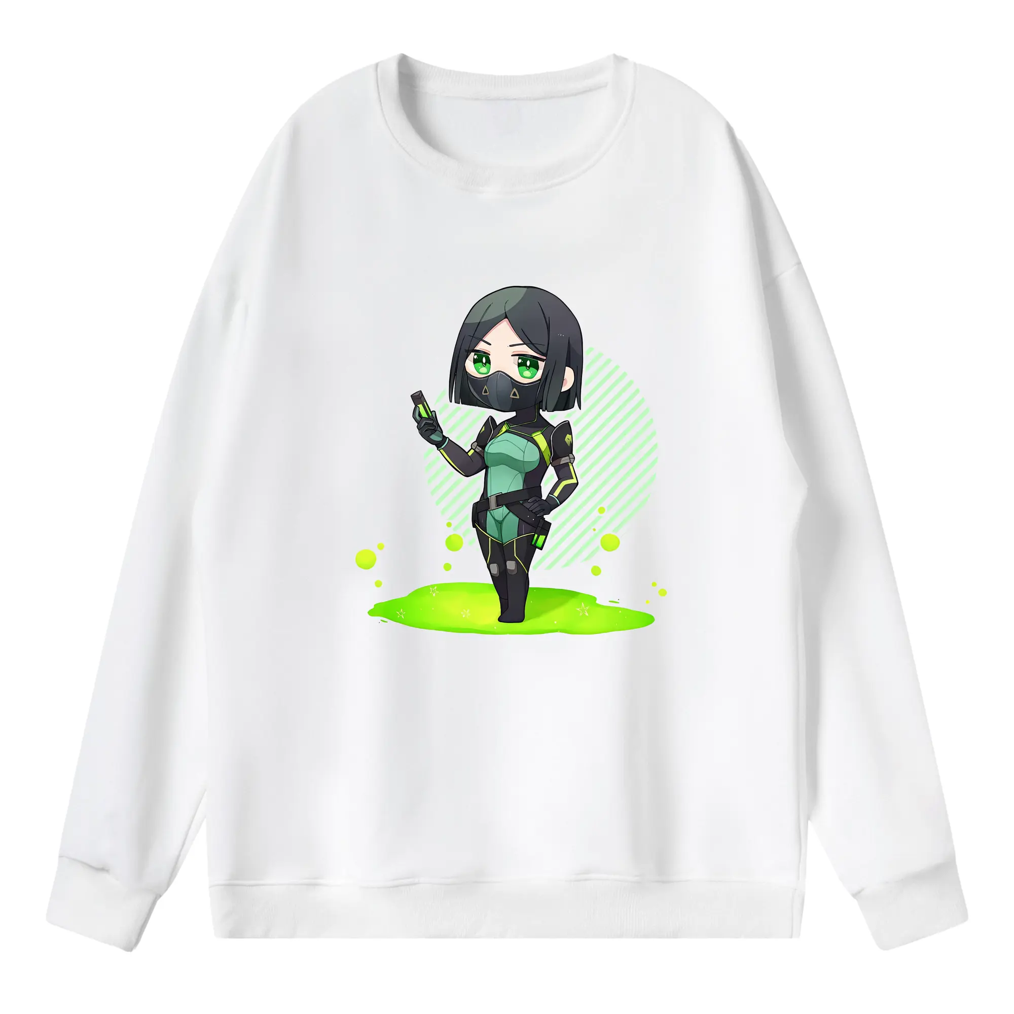 VALORANT グッズ,ヴァイパー - 薄手 クルーネック スウェット 裏毛260g · ポリエステル 春秋向け カジュアル 男女兼用 · トレーナー デイリー スポーツ 散歩に最適