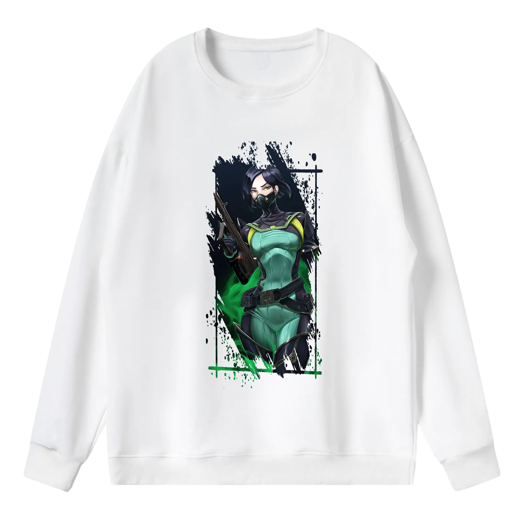 VALORANT グッズ,ヴァイパー - 薄手 クルーネック スウェット 裏毛260g · ポリエステル 春秋向け カジュアル 男女兼用 · トレーナー デイリー スポーツ 散歩に最適