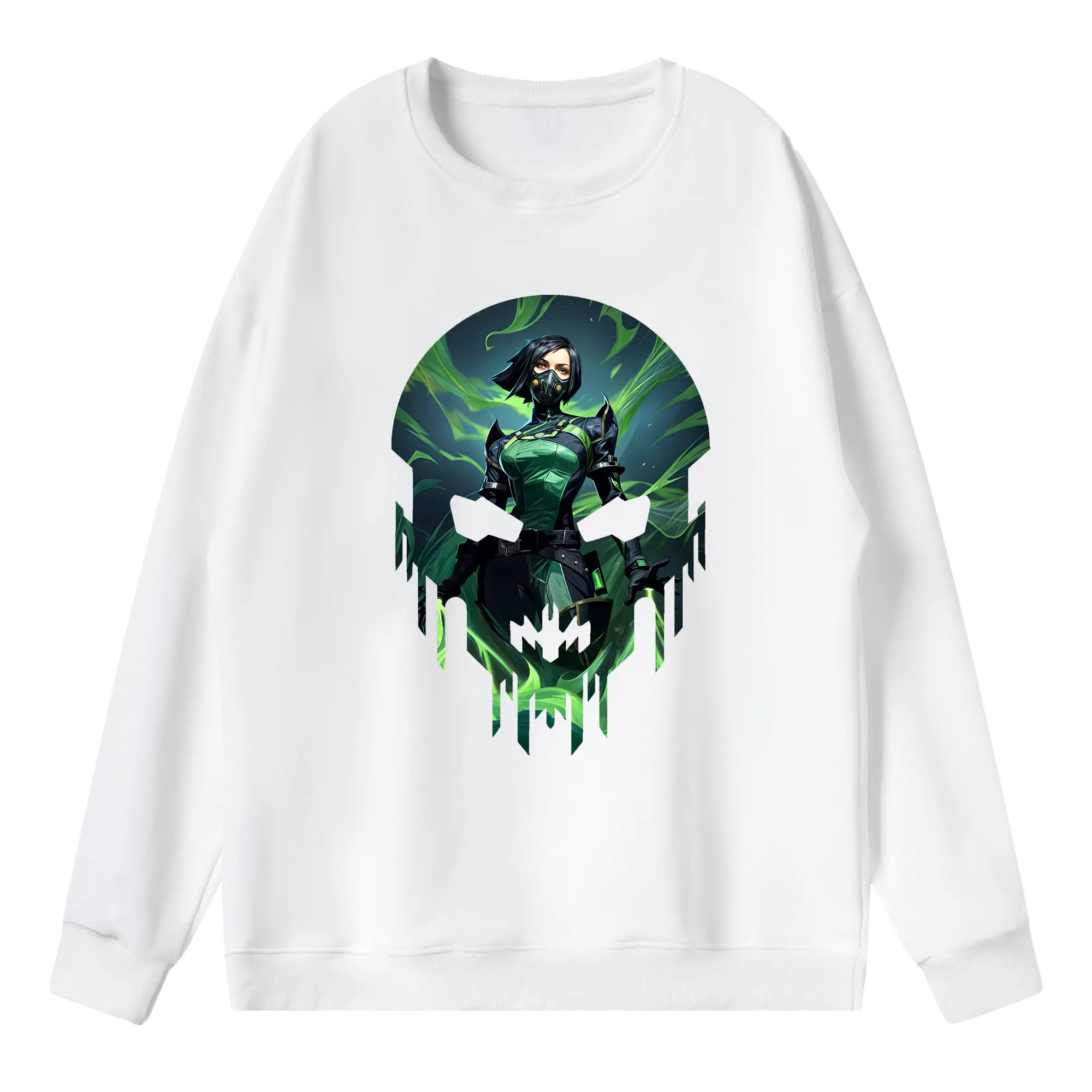 VALORANT グッズ,ヴァイパー - 薄手 クルーネック スウェット 裏毛260g · ポリエステル 春秋向け カジュアル 男女兼用 · トレーナー デイリー スポーツ 散歩に最適