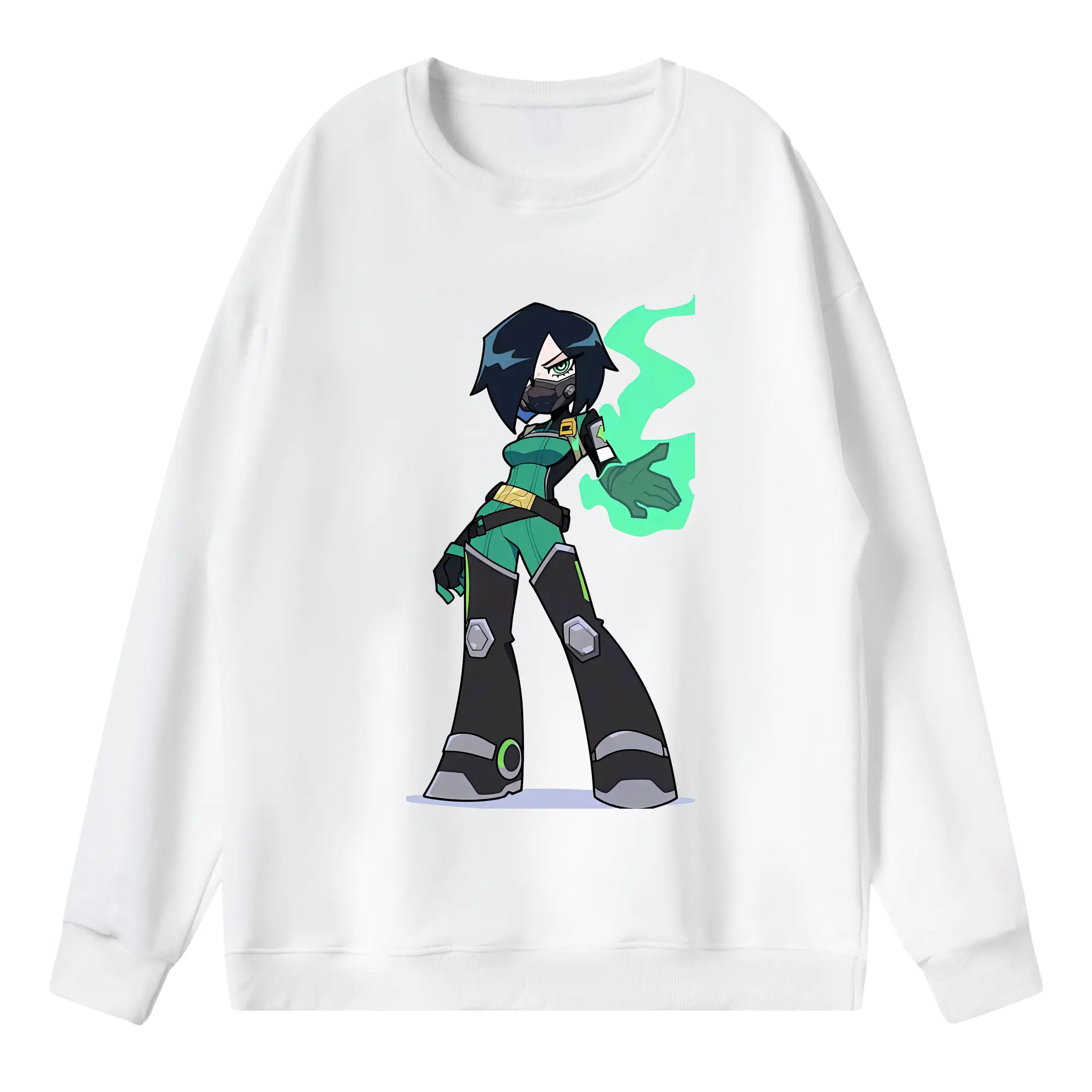 VALORANT グッズ,ヴァイパー - 薄手 クルーネック スウェット 裏毛260g · ポリエステル 春秋向け カジュアル 男女兼用 · トレーナー デイリー スポーツ 散歩に最適