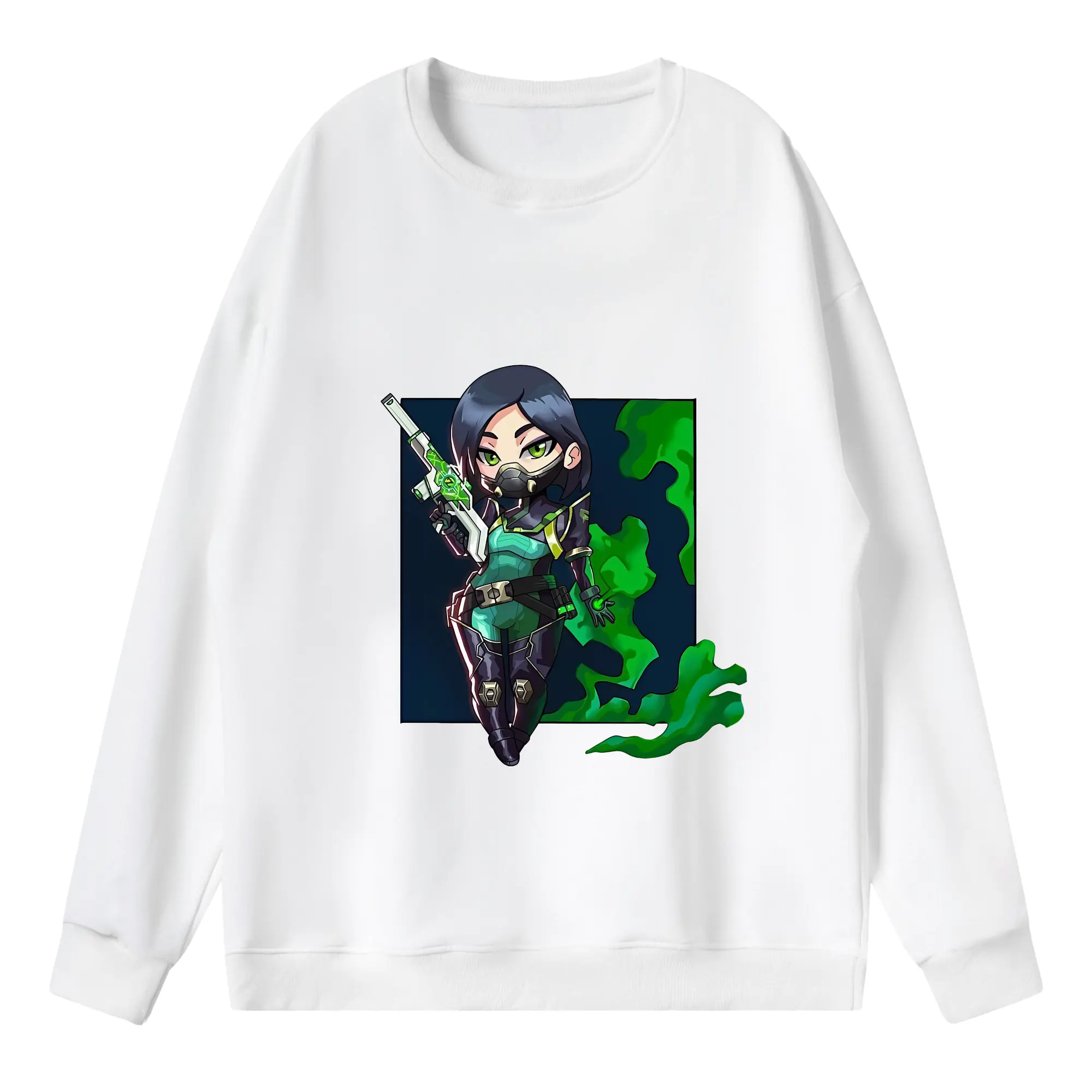 VALORANT グッズ,ヴァイパー - 薄手 クルーネック スウェット 裏毛260g · ポリエステル 春秋向け カジュアル 男女兼用 · トレーナー デイリー スポーツ 散歩に最適