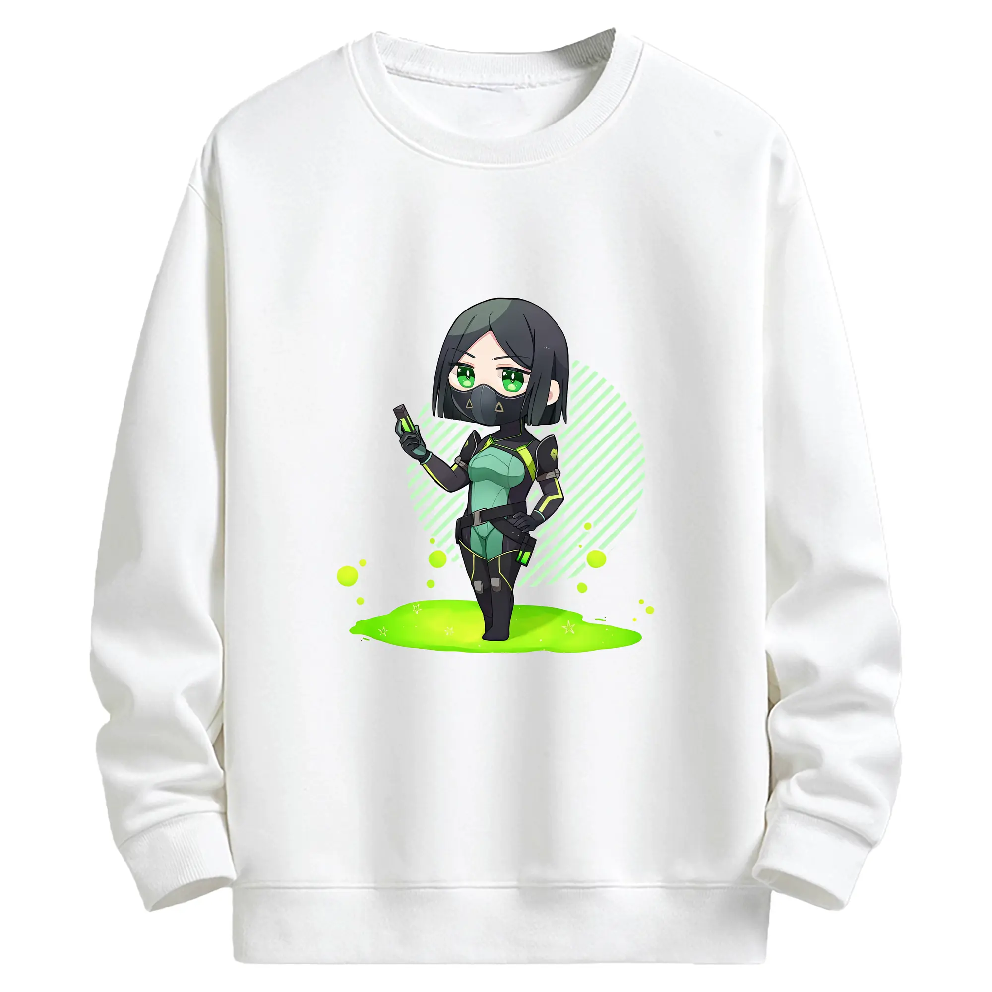 VALORANT グッズ,ヴァイパー - キッズ クルーネックスウェットシャツ ・ フロントプリント ・ 綿80％ ポリエステル20％ ・ 快適 通学 スポーツ 日常使い お散歩用