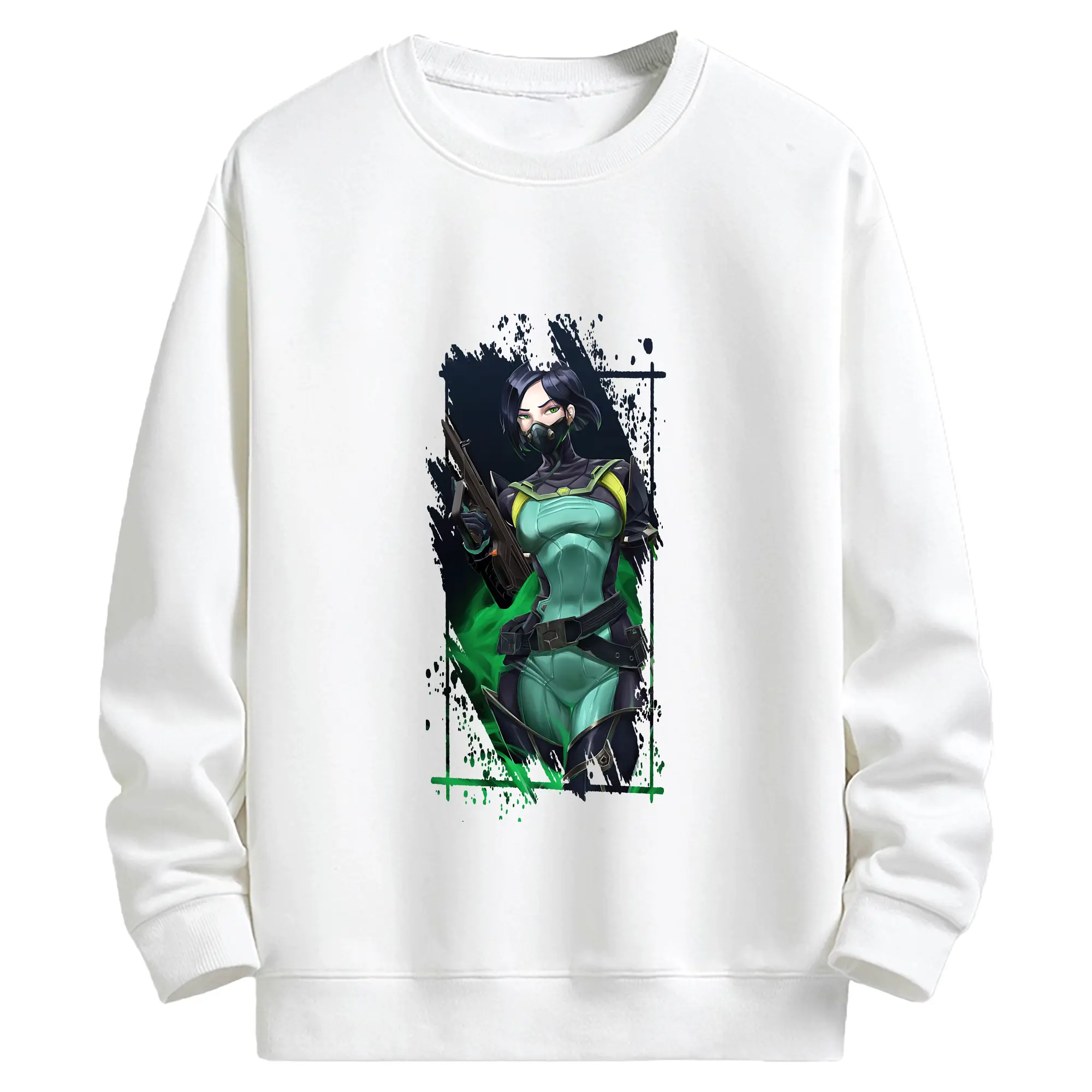 VALORANT グッズ,ヴァイパー - キッズ クルーネックスウェットシャツ ・ フロントプリント ・ 綿80％ ポリエステル20％ ・ 快適 通学 スポーツ 日常使い お散歩用