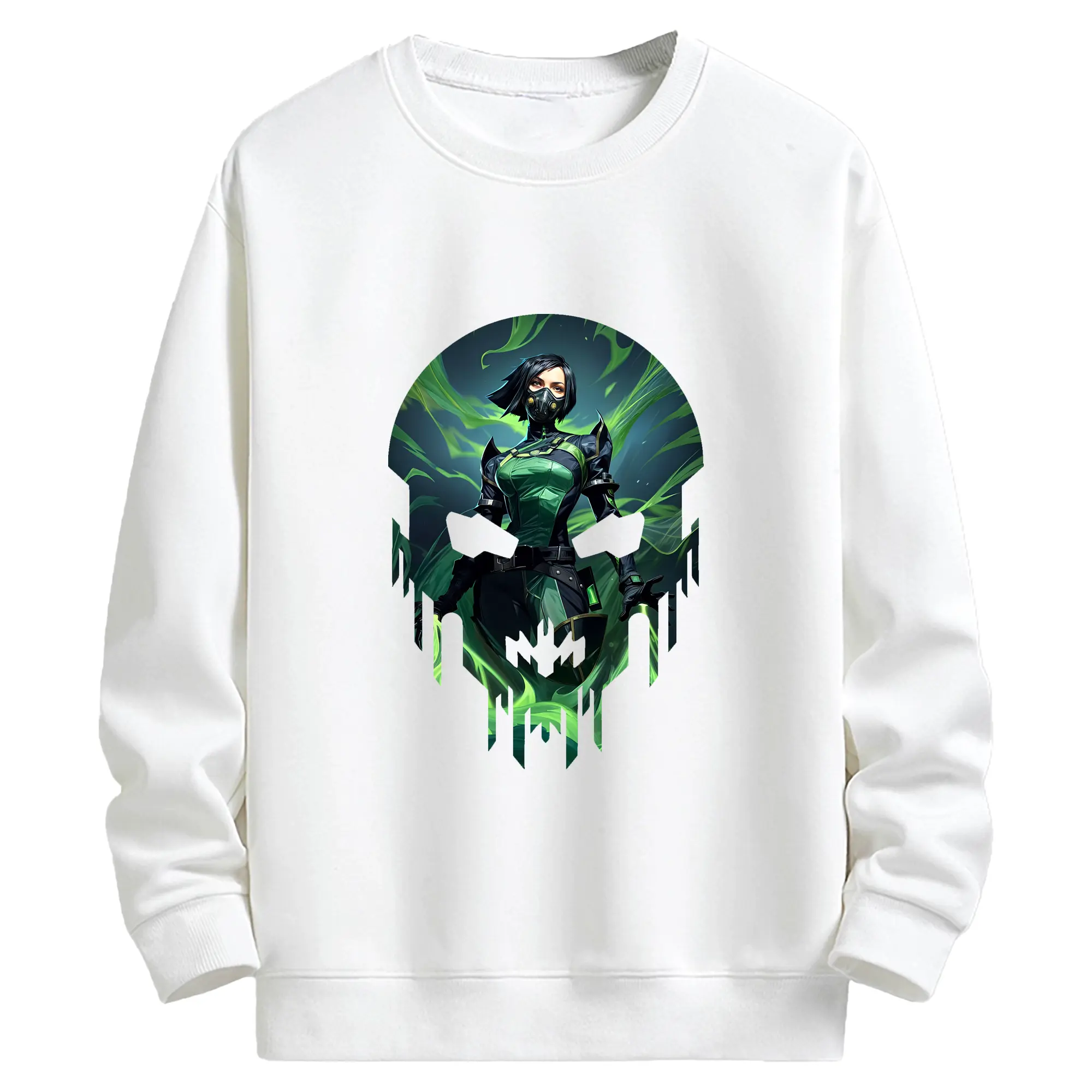 VALORANT グッズ,ヴァイパー - キッズ クルーネックスウェットシャツ ・ フロントプリント ・ 綿80％ ポリエステル20％ ・ 快適 通学 スポーツ 日常使い お散歩用