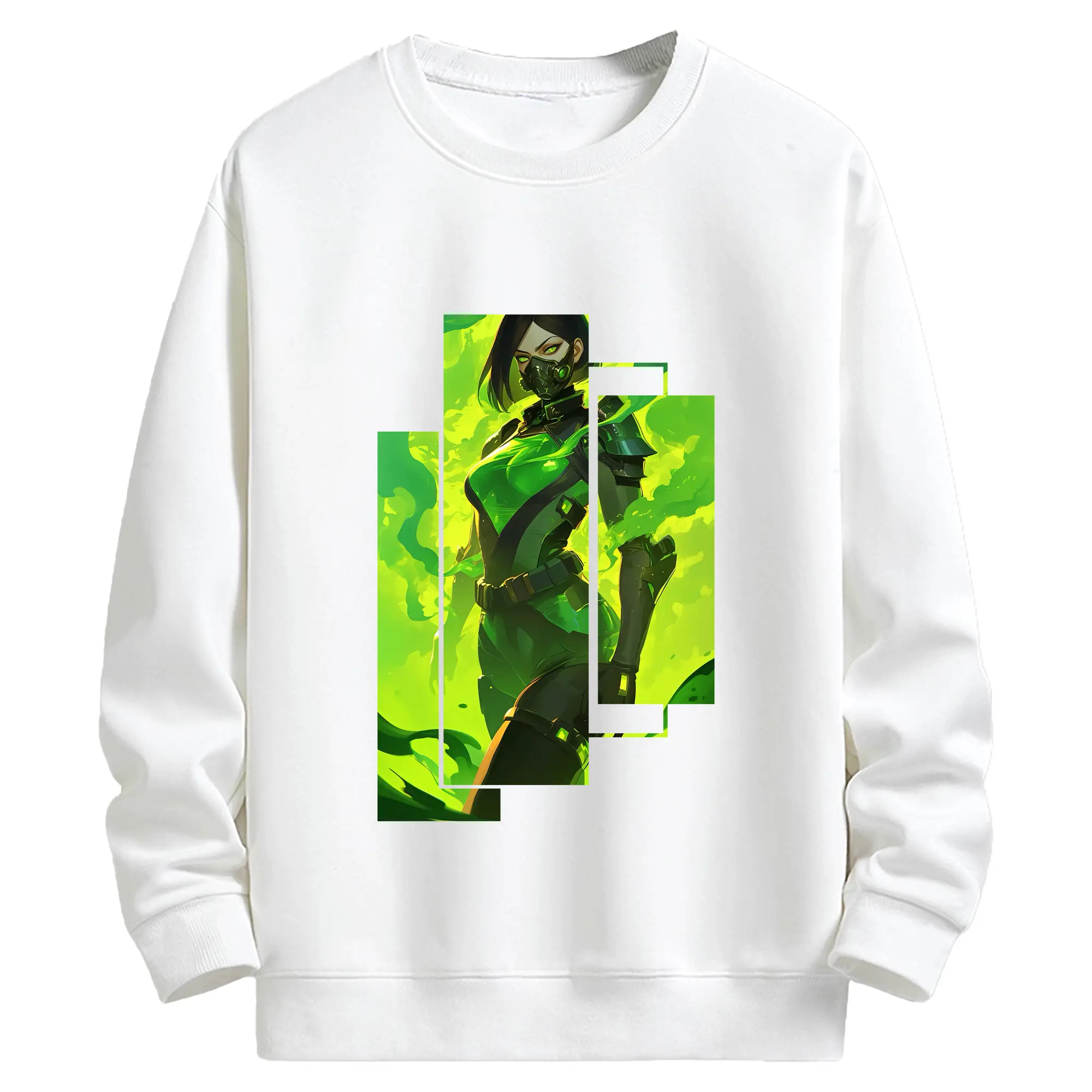 VALORANT グッズ,ヴァイパー - キッズ クルーネックスウェットシャツ ・ フロントプリント ・ 綿80％ ポリエステル20％ ・ 快適 通学 スポーツ 日常使い お散歩用