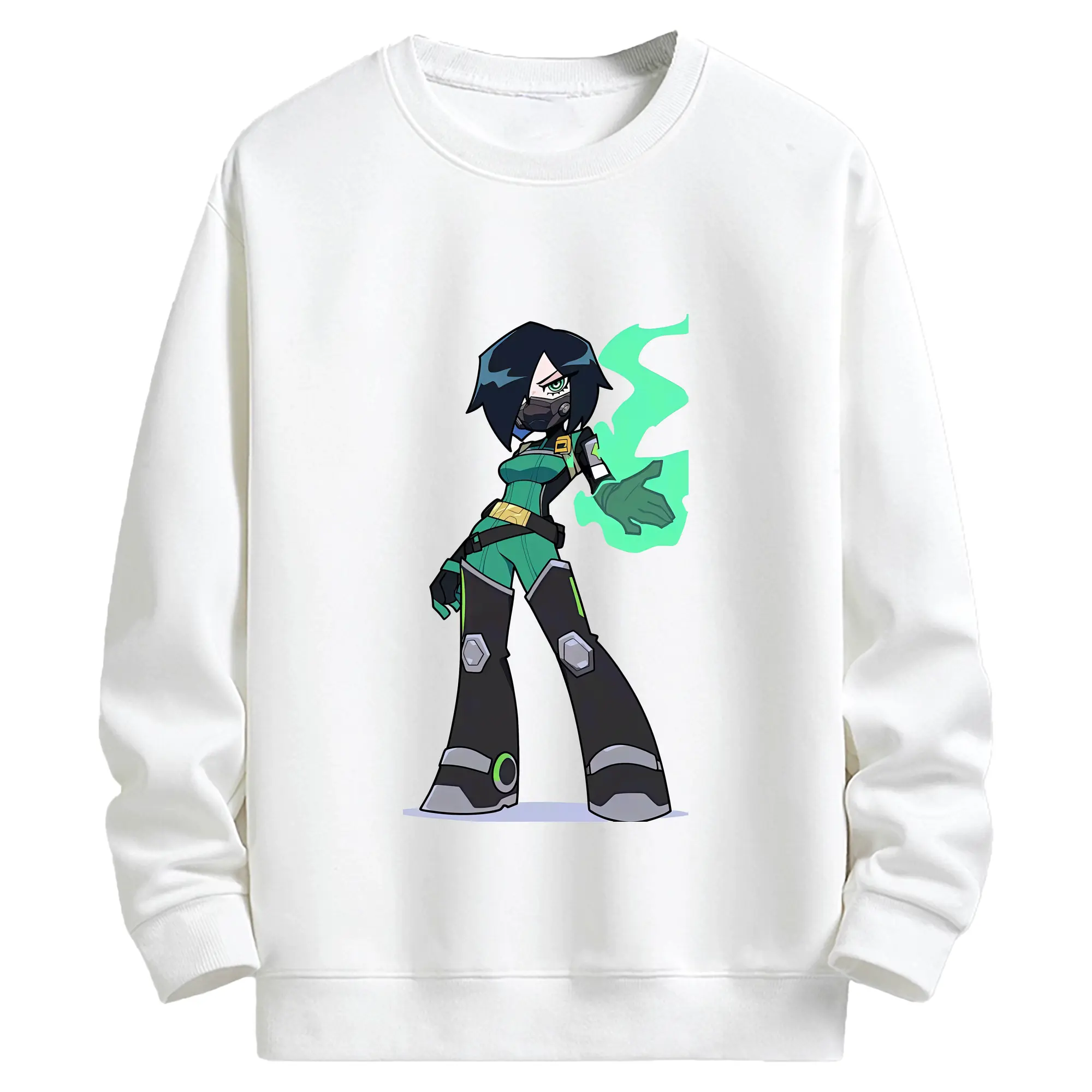 VALORANT グッズ,ヴァイパー - キッズ クルーネックスウェットシャツ ・ フロントプリント ・ 綿80％ ポリエステル20％ ・ 快適 通学 スポーツ 日常使い お散歩用