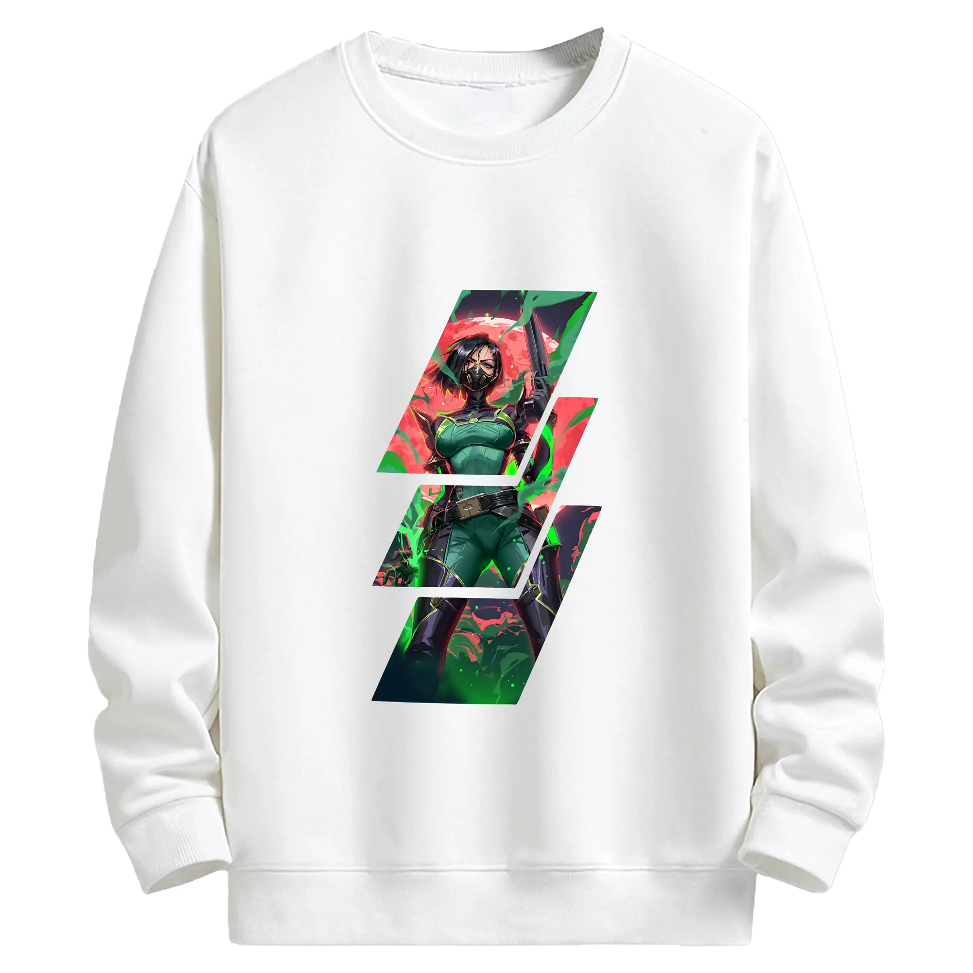 VALORANT グッズ,ヴァイパー - キッズ クルーネックスウェットシャツ ・ フロントプリント ・ 綿80％ ポリエステル20％ ・ 快適 通学 スポーツ 日常使い お散歩用