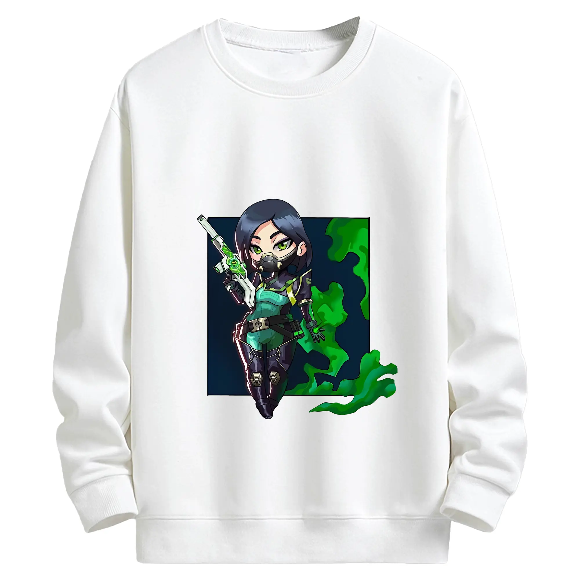 VALORANT グッズ,ヴァイパー - キッズ クルーネックスウェットシャツ ・ フロントプリント ・ 綿80％ ポリエステル20％ ・ 快適 通学 スポーツ 日常使い お散歩用