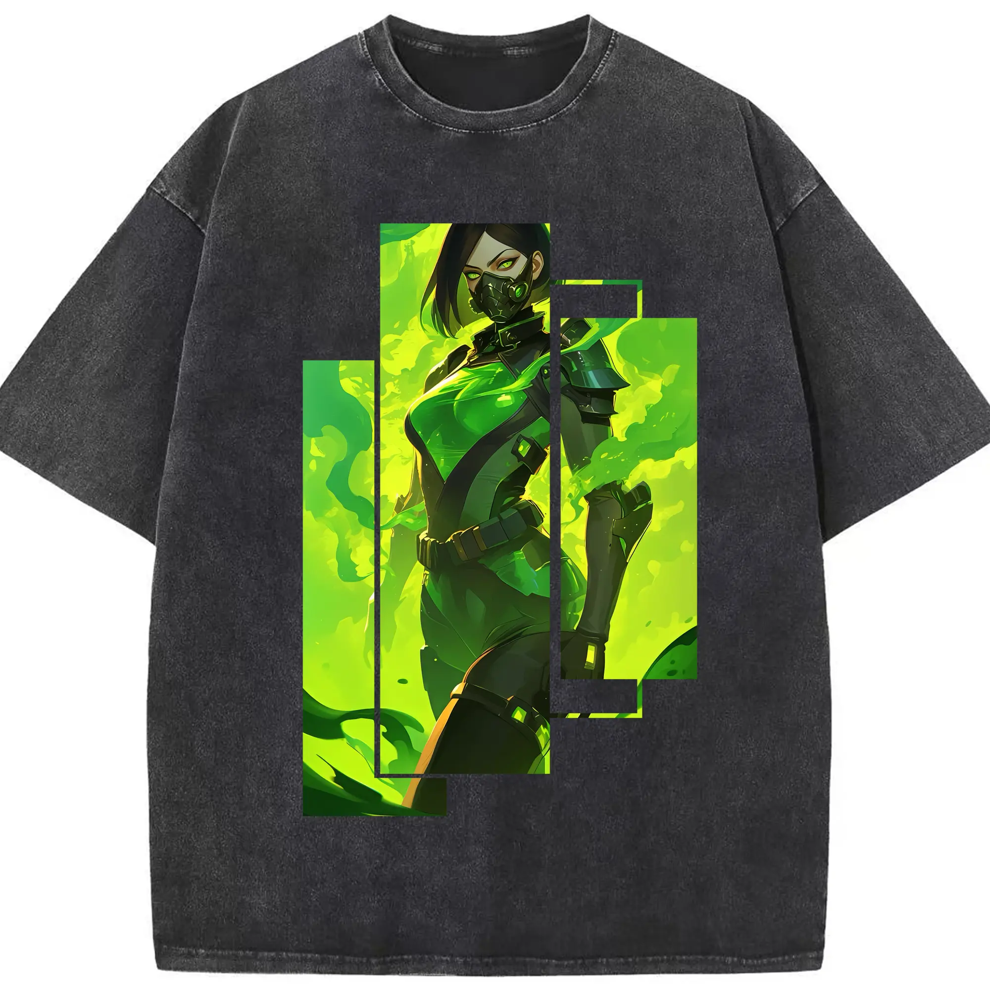 VALORANT グッズ,ヴァイパー - 綿100％ ヴィンテージ風 半袖Tシャツ ・ フロントプリント ・ 柔らか肌触り ・ 通気性 快適 ・ スポーツ カジュアル 外出用