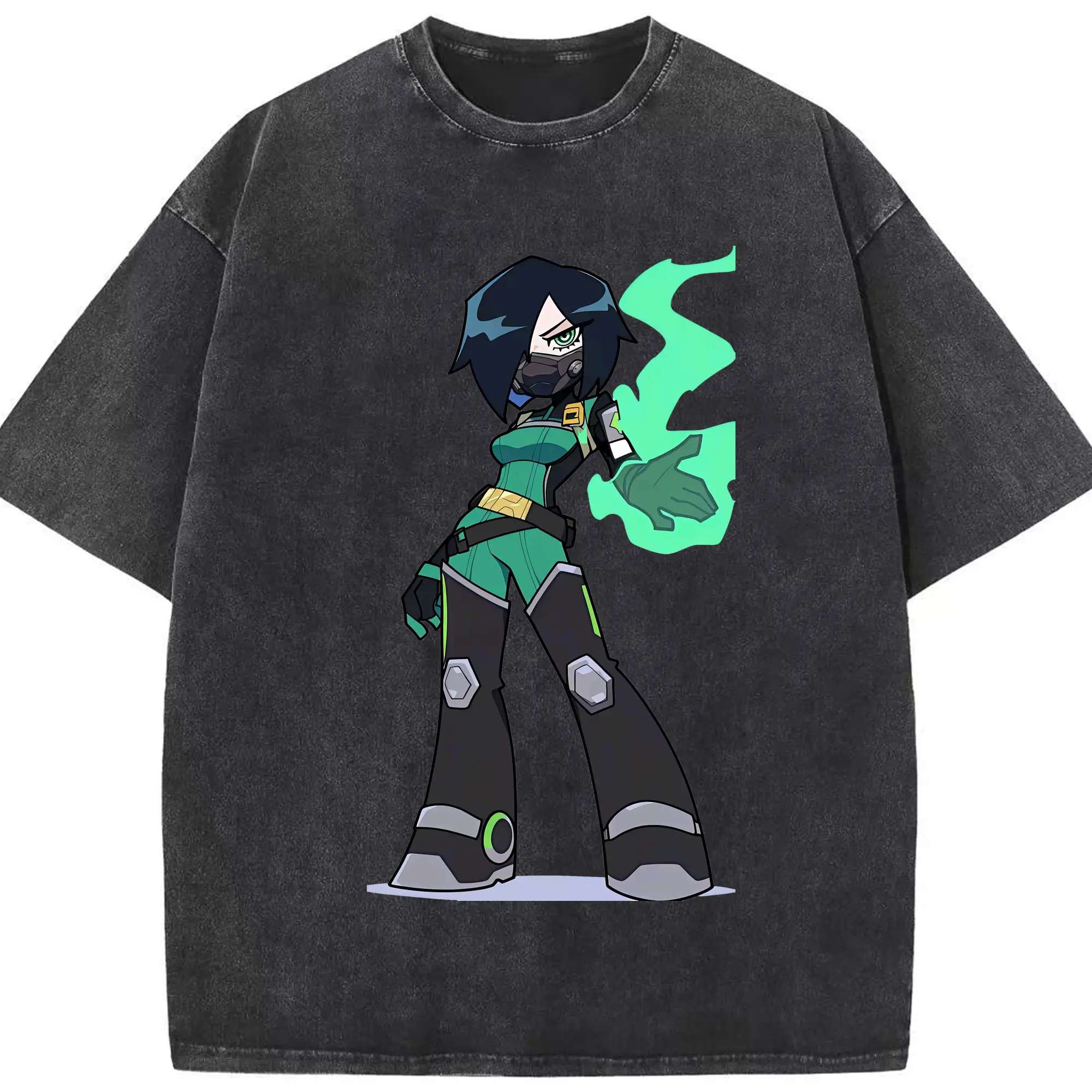 VALORANT グッズ,ヴァイパー - 綿100％ ヴィンテージ風 半袖Tシャツ ・ フロントプリント ・ 柔らか肌触り ・ 通気性 快適 ・ スポーツ カジュアル 外出用