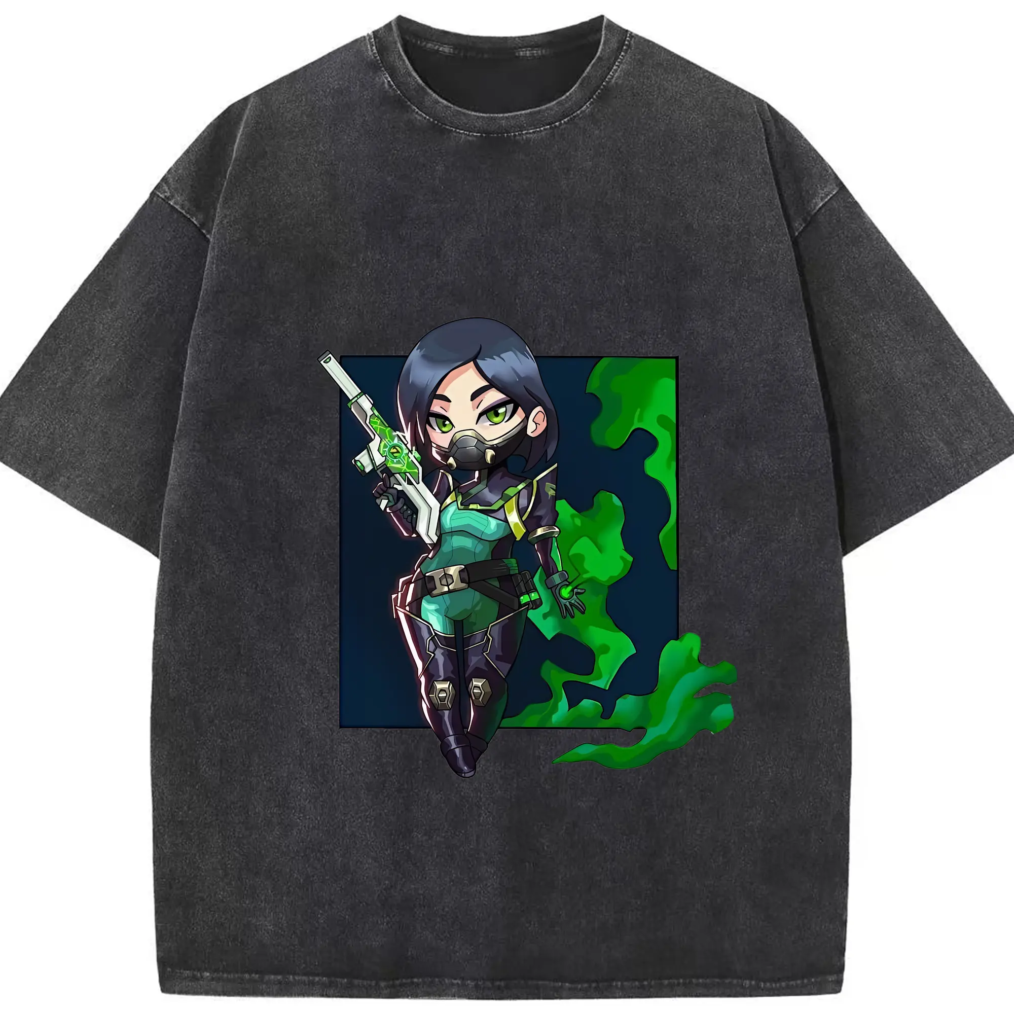 VALORANT グッズ,ヴァイパー - 綿100％ ヴィンテージ風 半袖Tシャツ ・ フロントプリント ・ 柔らか肌触り ・ 通気性 快適 ・ スポーツ カジュアル 外出用