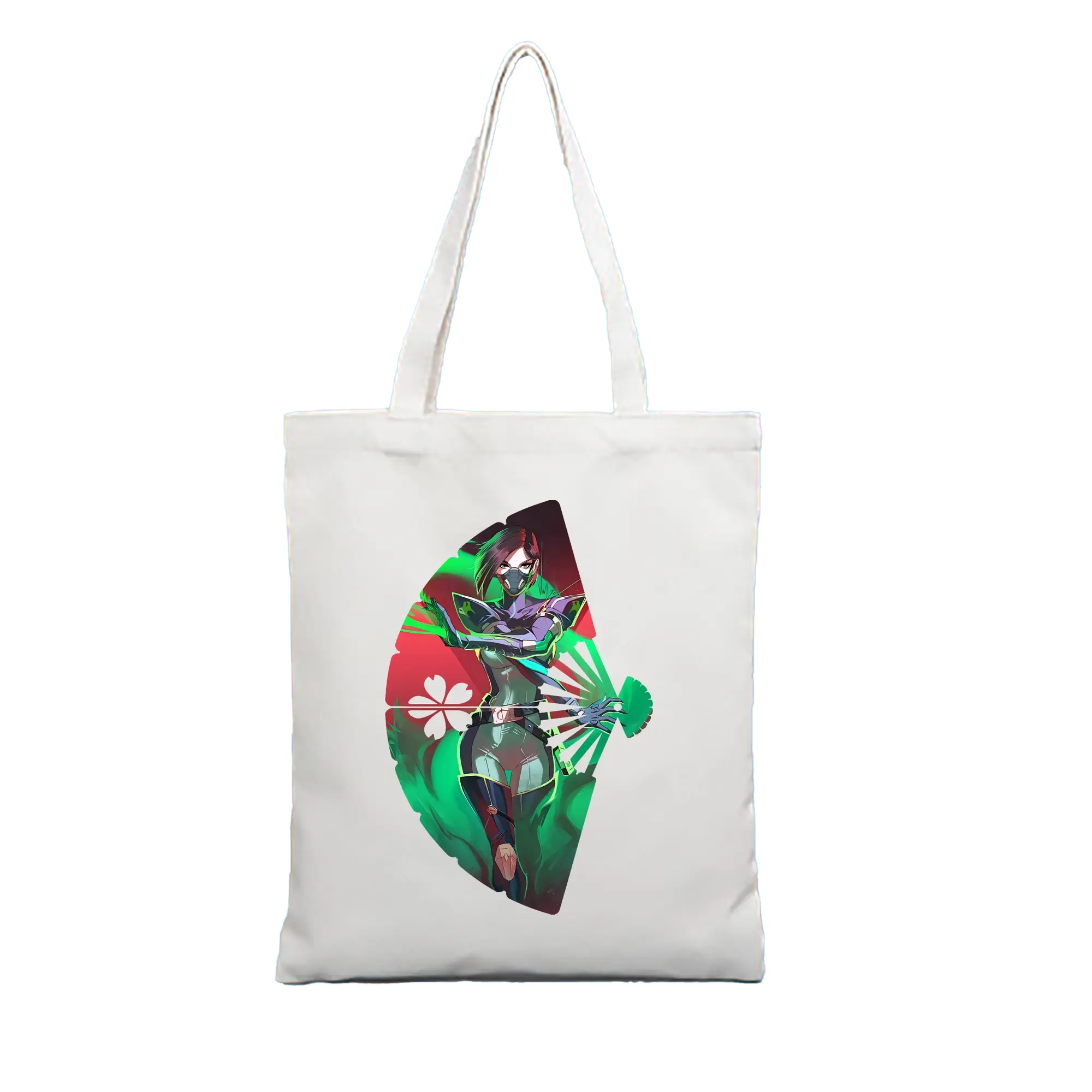 VALORANT グッズ,ヴァイパー - 縦型キャンバス手提げバッグ（トートバッグ） ・ キャンバス素材 ・ ショッピング用 ・ 軽量 丈夫 お手入れ簡単