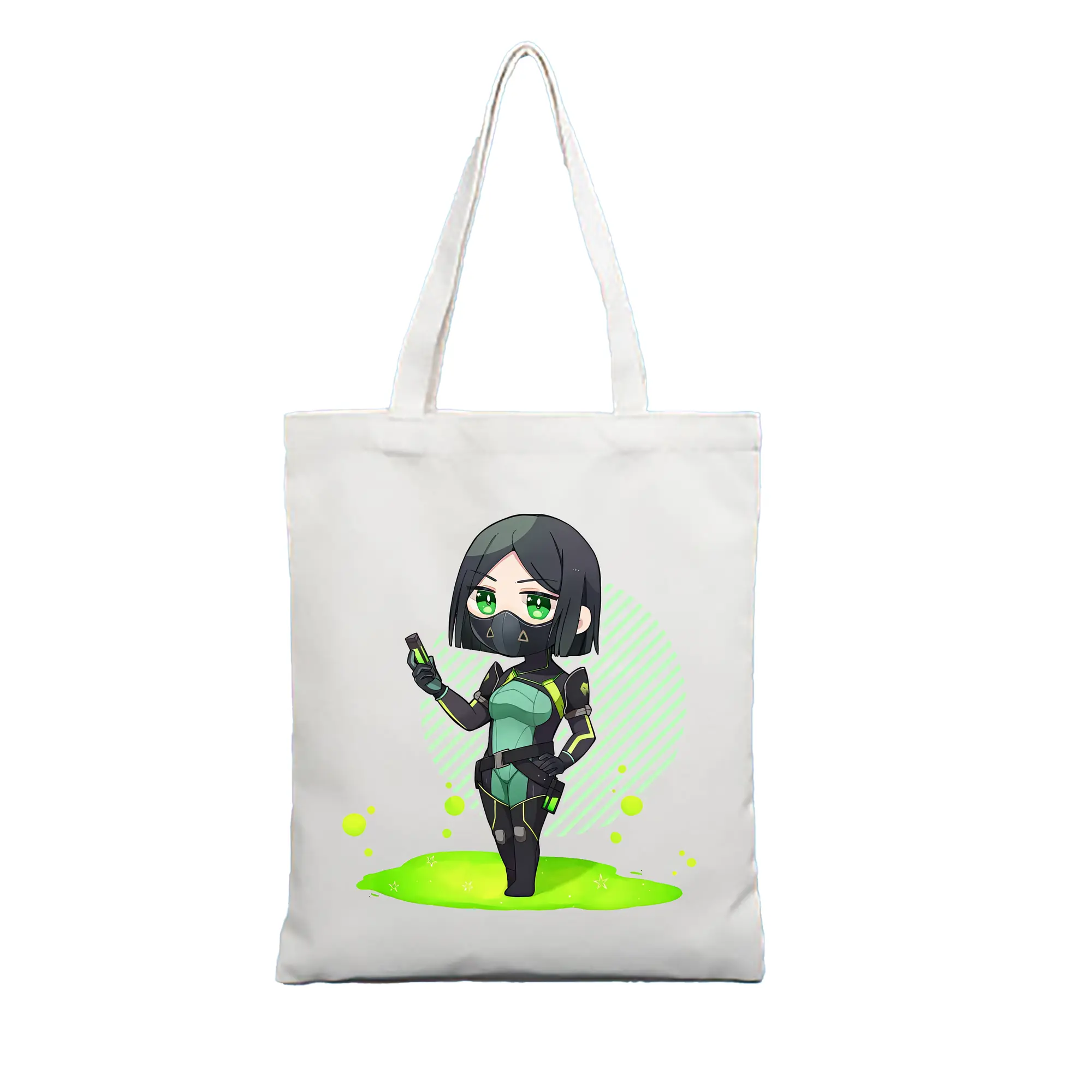 VALORANT グッズ,ヴァイパー - 縦型キャンバス手提げバッグ（トートバッグ） ・ キャンバス素材 ・ ショッピング用 ・ 軽量 丈夫 お手入れ簡単