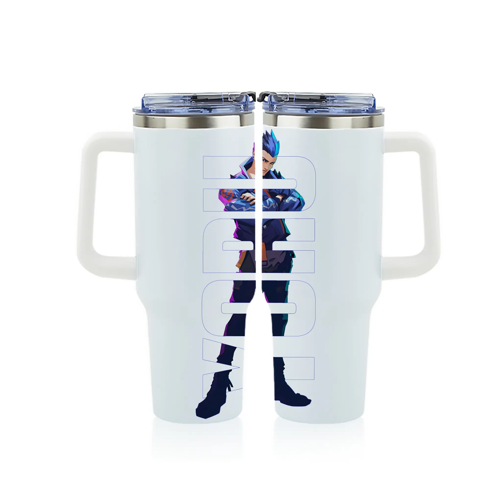 VALORANT グッズ,ヨル - 1200mL フルプリント車用タンブラー ・ 304ステンレス 内側 ・ 201ステンレス 外側 ・ 保温 保冷 ・ 通勤 ドライブ アウトドア用