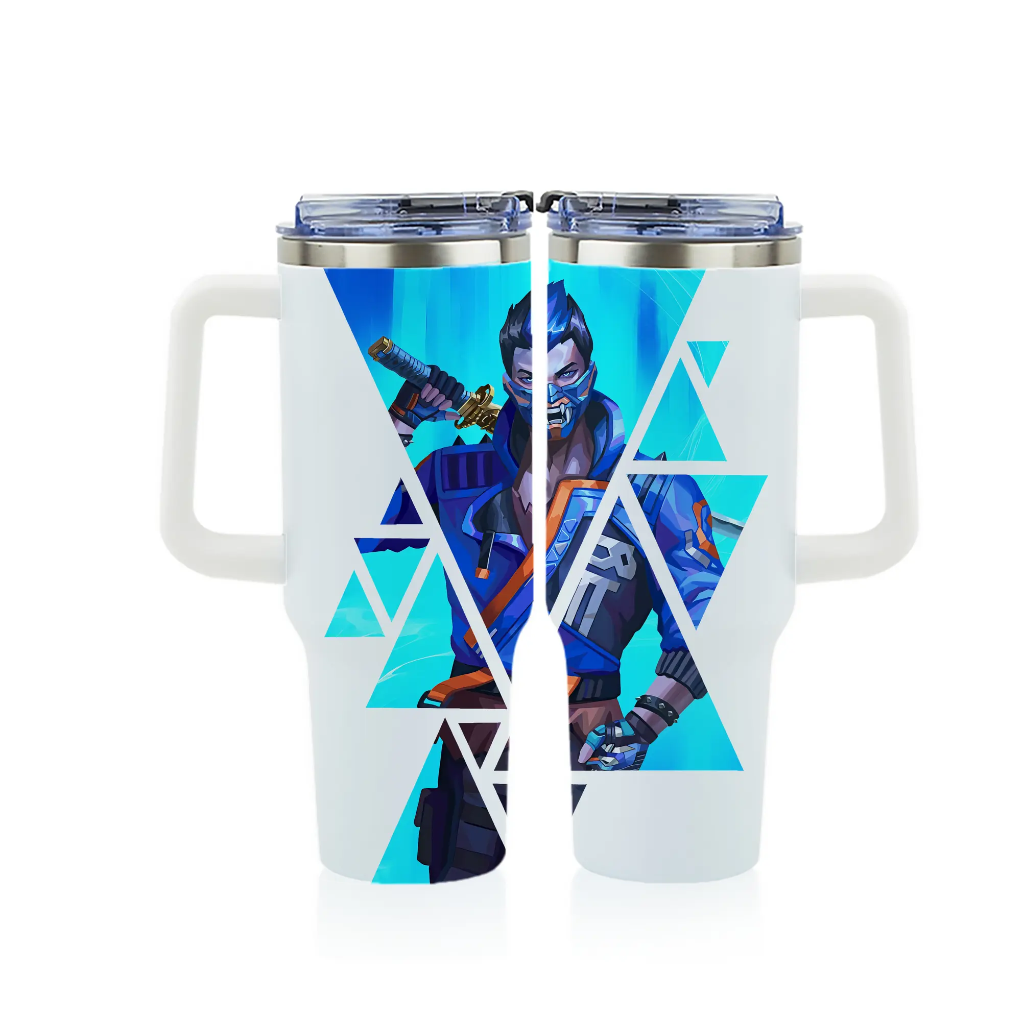 VALORANT グッズ,ヨル - 1200mL フルプリント車用タンブラー ・ 304ステンレス 内側 ・ 201ステンレス 外側 ・ 保温 保冷 ・ 通勤 ドライブ アウトドア用