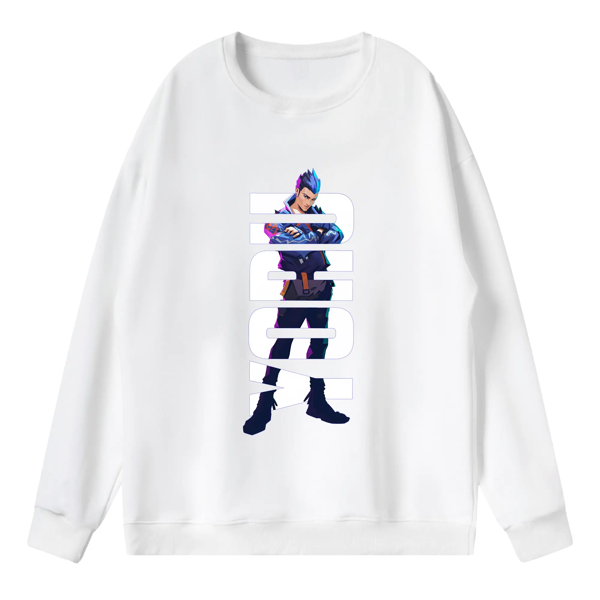 VALORANT グッズ,ヨル - 薄手 クルーネック スウェット 裏毛260g · ポリエステル 春秋向け カジュアル 男女兼用 · トレーナー デイリー スポーツ 散歩に最適