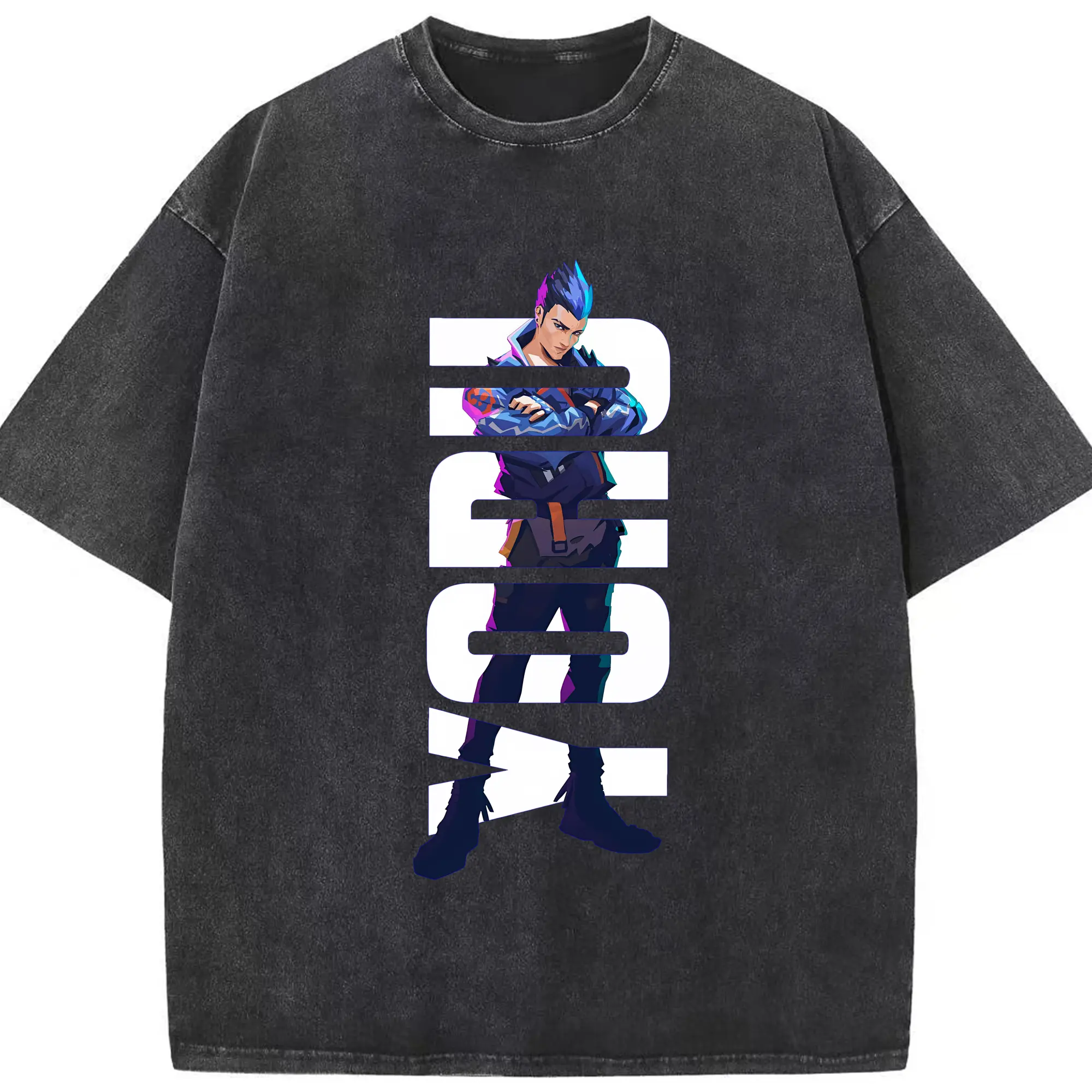 VALORANT グッズ,ヨル - 綿100％ ヴィンテージ風 半袖Tシャツ ・ フロントプリント ・ 柔らか肌触り ・ 通気性 快適 ・ スポーツ カジュアル 外出用