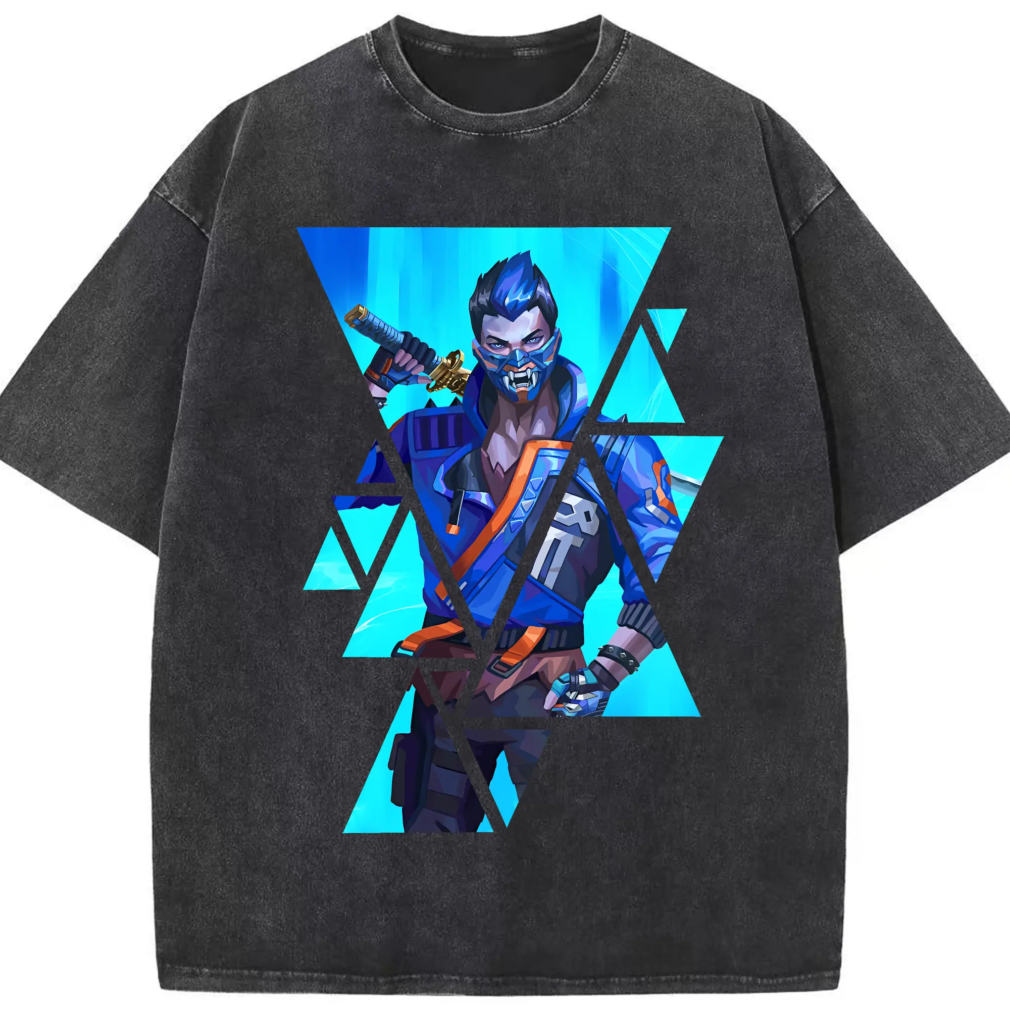 VALORANT グッズ,ヨル - 綿100％ ヴィンテージ風 半袖Tシャツ ・ フロントプリント ・ 柔らか肌触り ・ 通気性 快適 ・ スポーツ カジュアル 外出用