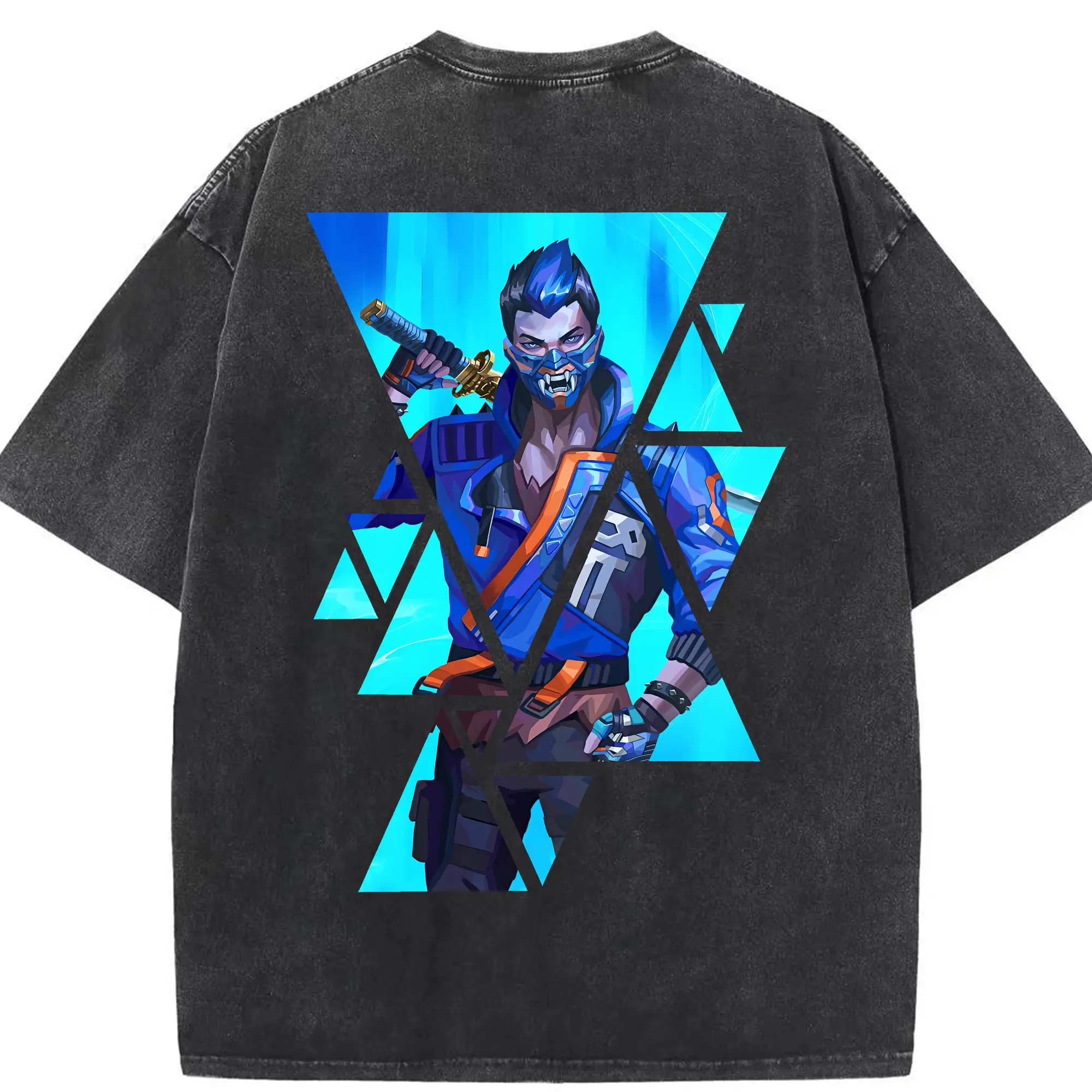 VALORANT グッズ,ヨル - 綿100％ ヴィンテージ風 半袖Tシャツ ・ 背面プリント ・ 柔らか肌触り ・ 通気性 快適 ・ スポーツ カジュアル 外出用