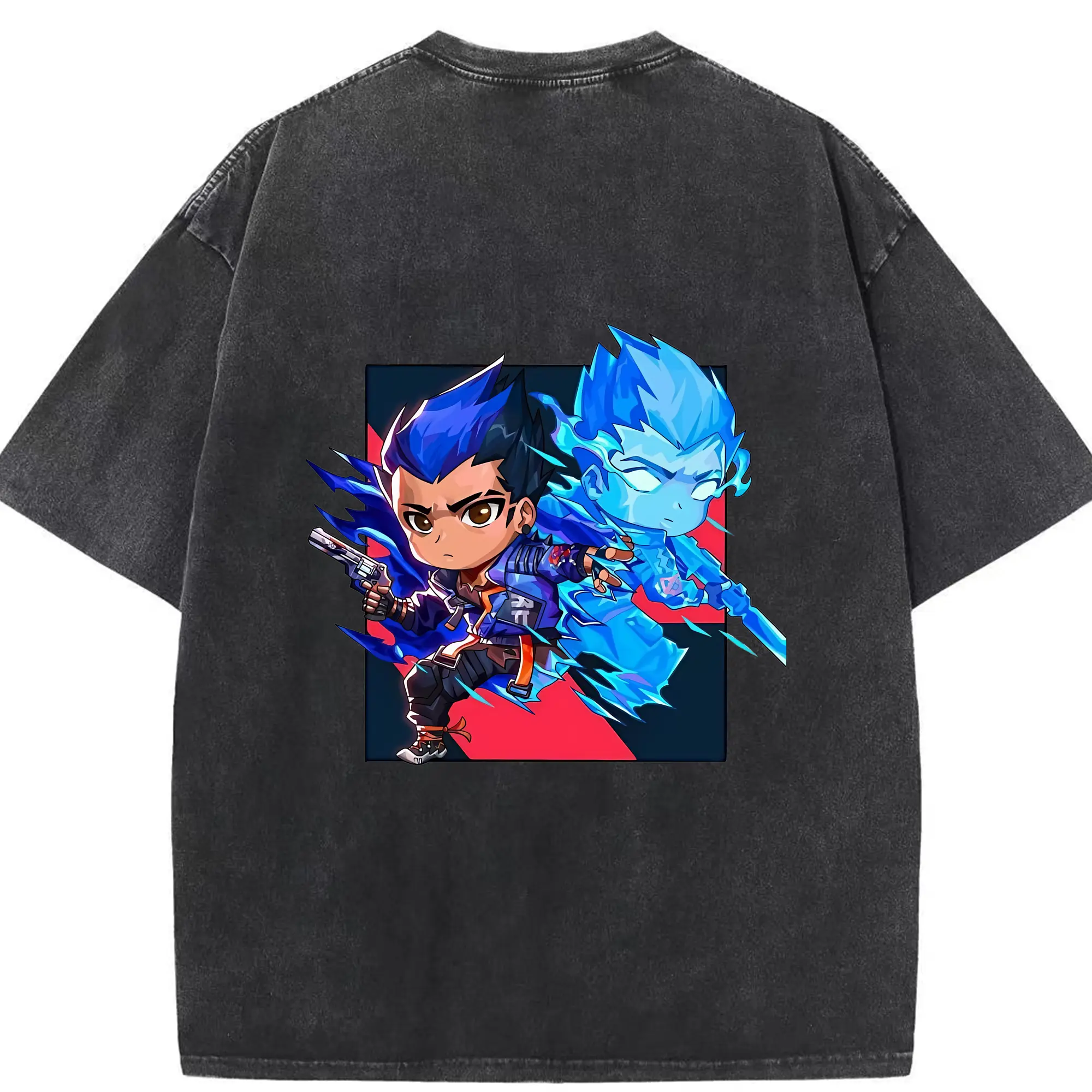 VALORANT グッズ,ヨル - 綿100％ ヴィンテージ風 半袖Tシャツ ・ 背面プリント ・ 柔らか肌触り ・ 通気性 快適 ・ スポーツ カジュアル 外出用