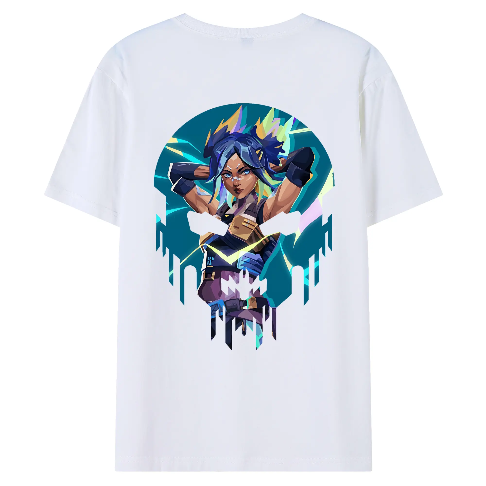 VALORANT グッズ,ネオン - 綿100％ 半袖Tシャツ ・ バックプリント ・ 快適 通気性 ・ 日常使い 散歩 スポーツ用