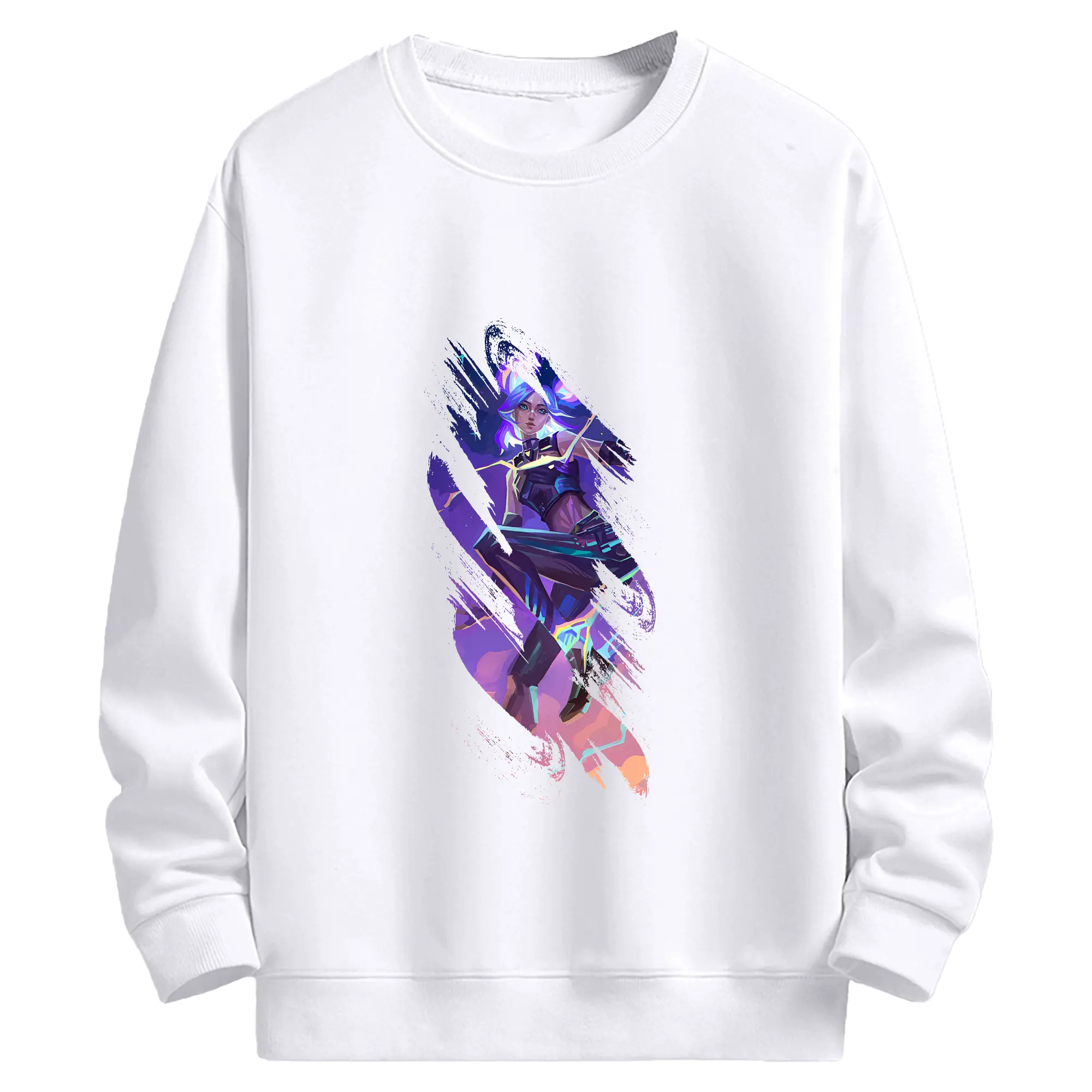 VALORANT グッズ,ネオン - 高品質 クルーネック スウェット ・ コットン59％ ポリエステル41％ ・ ユニセックス 長袖 トレーナー ・ カジュアル デイリー スポーツ 散歩用